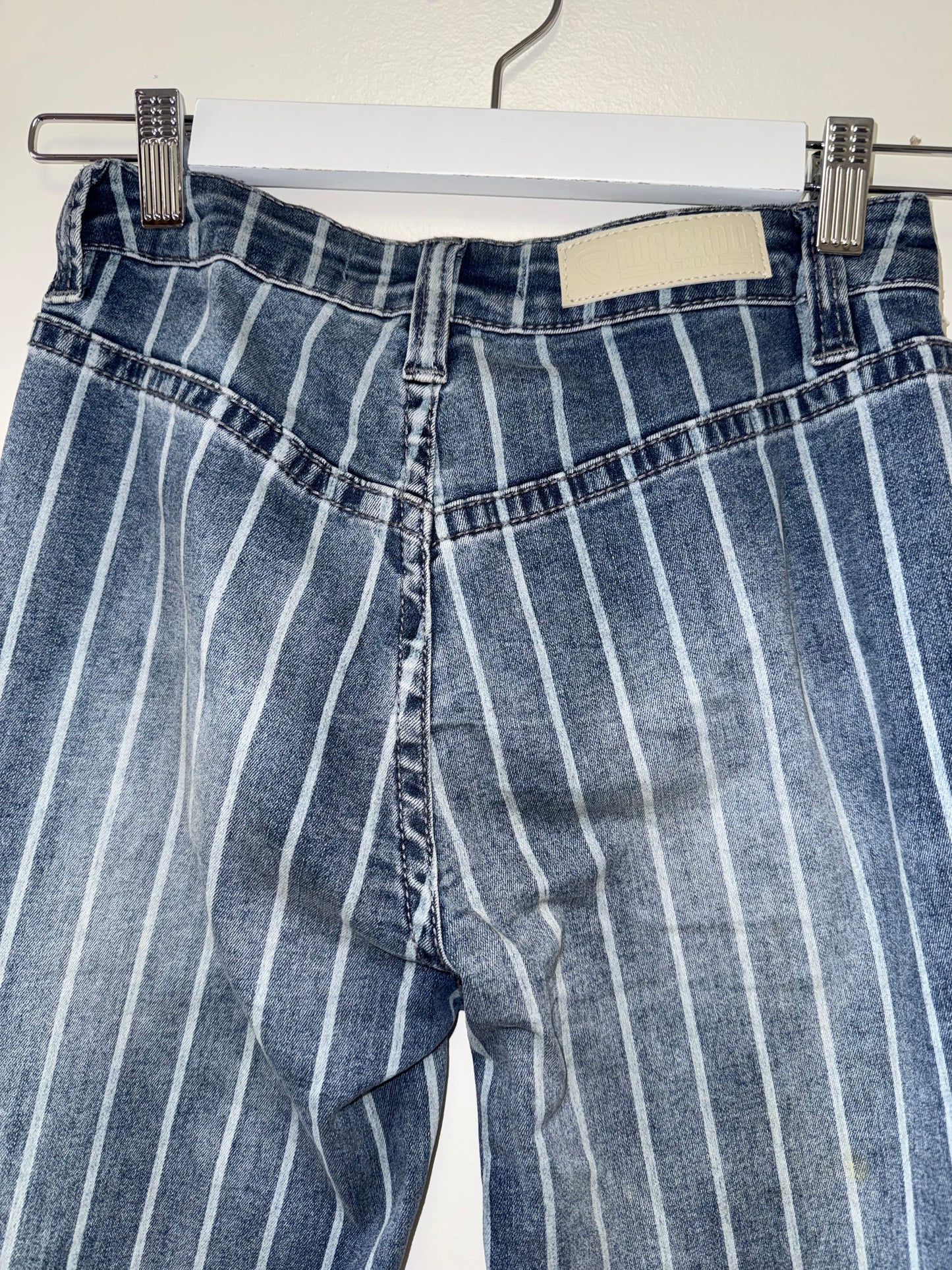 Rock&Roll (24) Striped High Rise Trouser Denim Bootcut Jeans