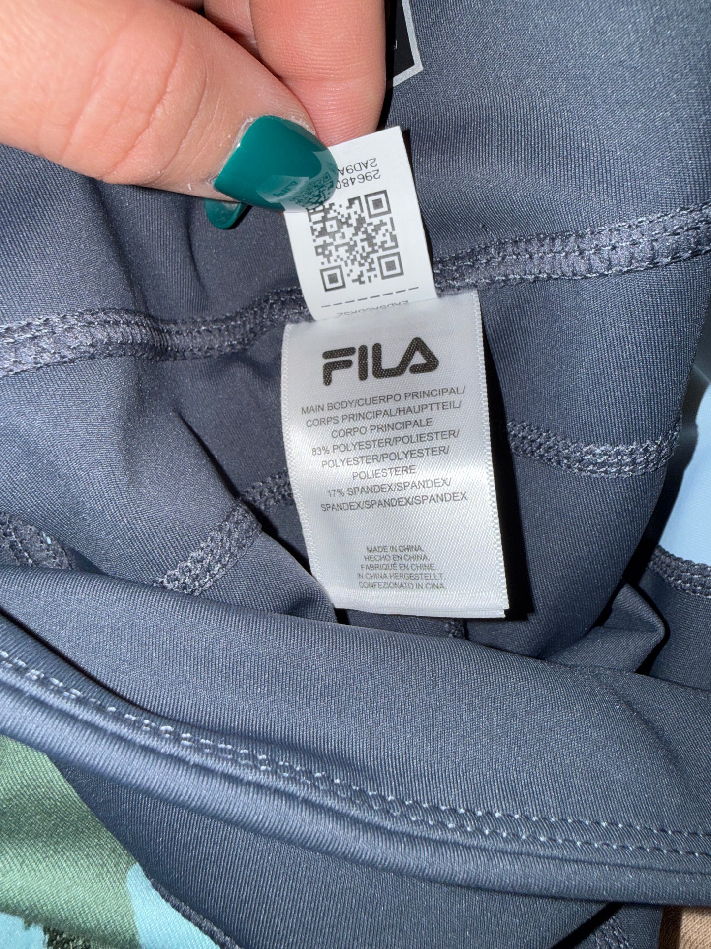 Fila (Medium) Blue/White Biker Shorts with Pockets