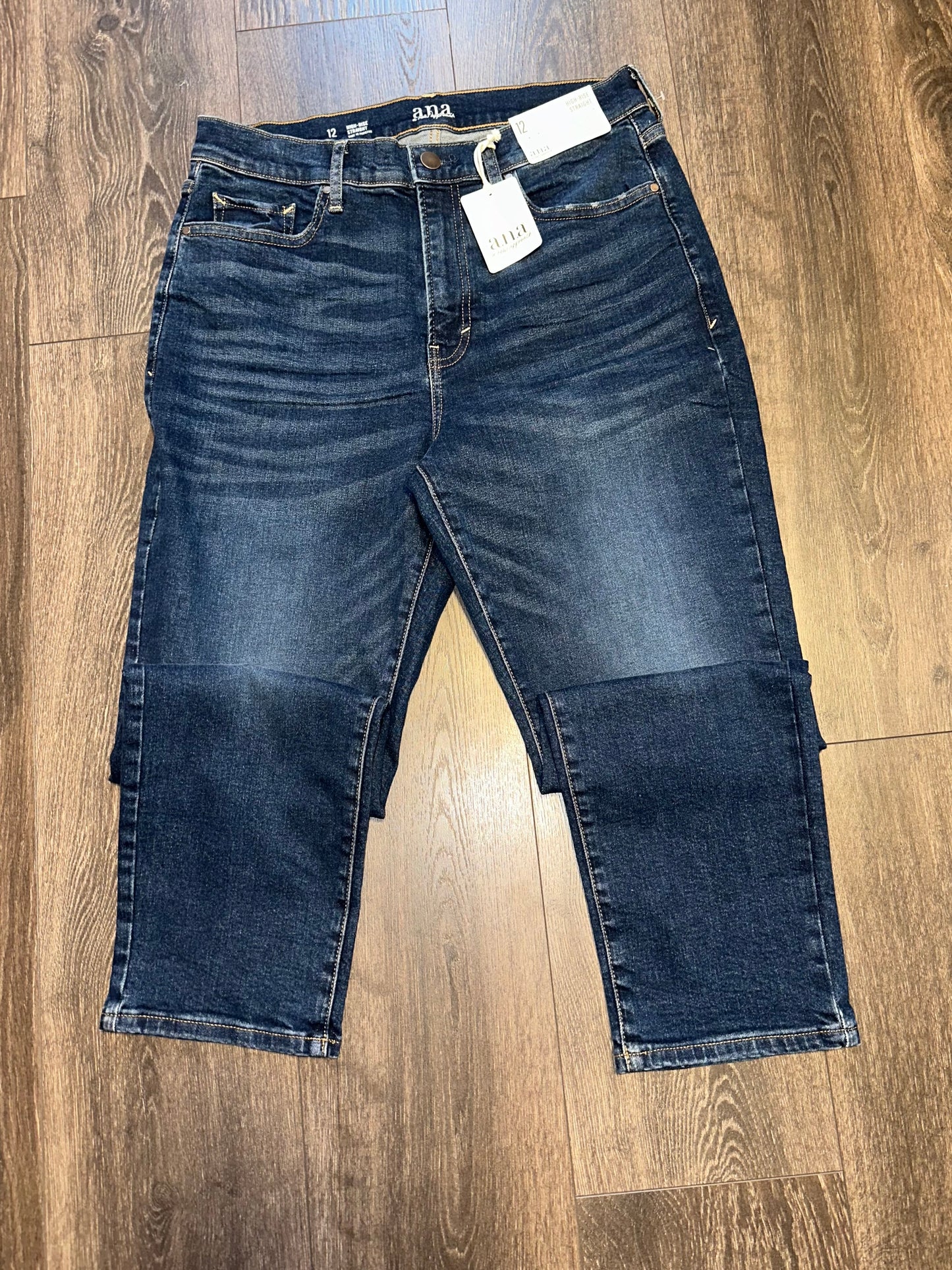 NWT a.n.a  (12) Brand New High Rise Straight Dark Wash Denim Jeans