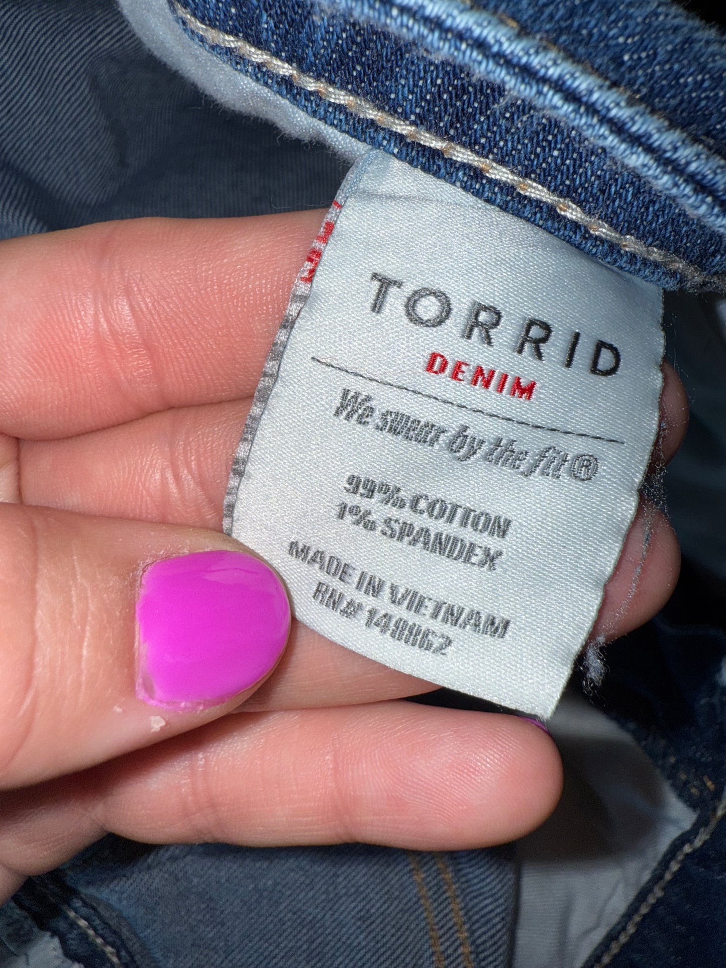 Torrid (22) Distressed Denim High Rise Straight Leg Jeans