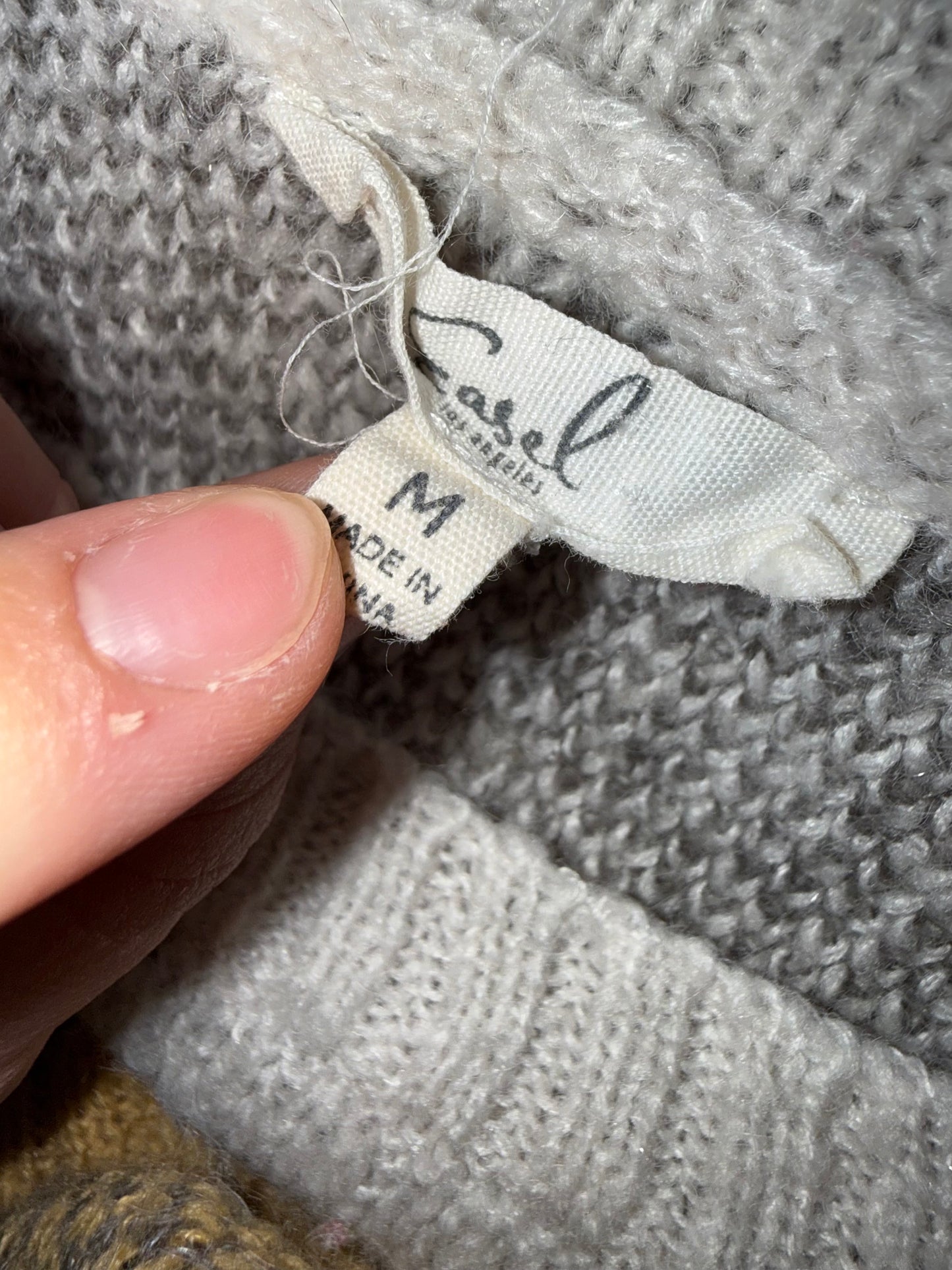 Easel (Medium) Neutral Colorblock Cheetah Print Soft Knit Sweater