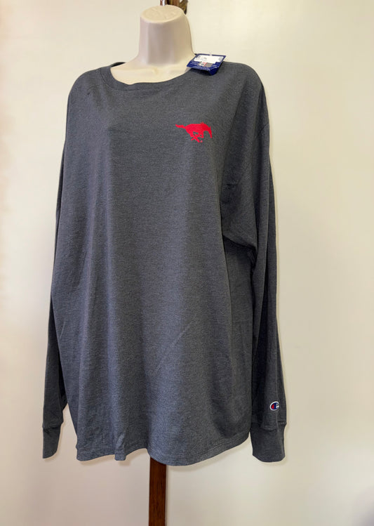 NWT Champion (XL) Brand New Grey Long Sleeve Cheetah Print Heart ‘Mustang’ Top