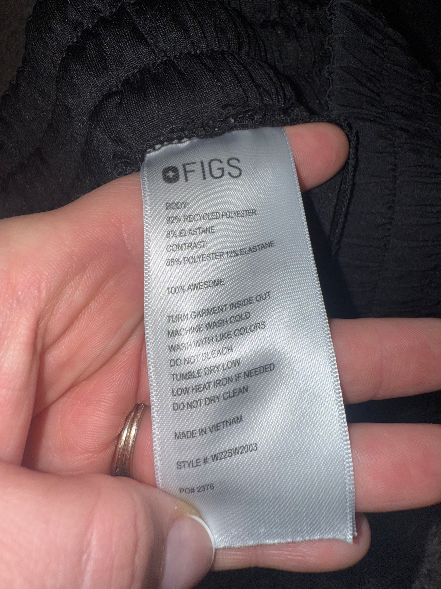 Figs (Medium) Black Pants with Buttoned Ankles