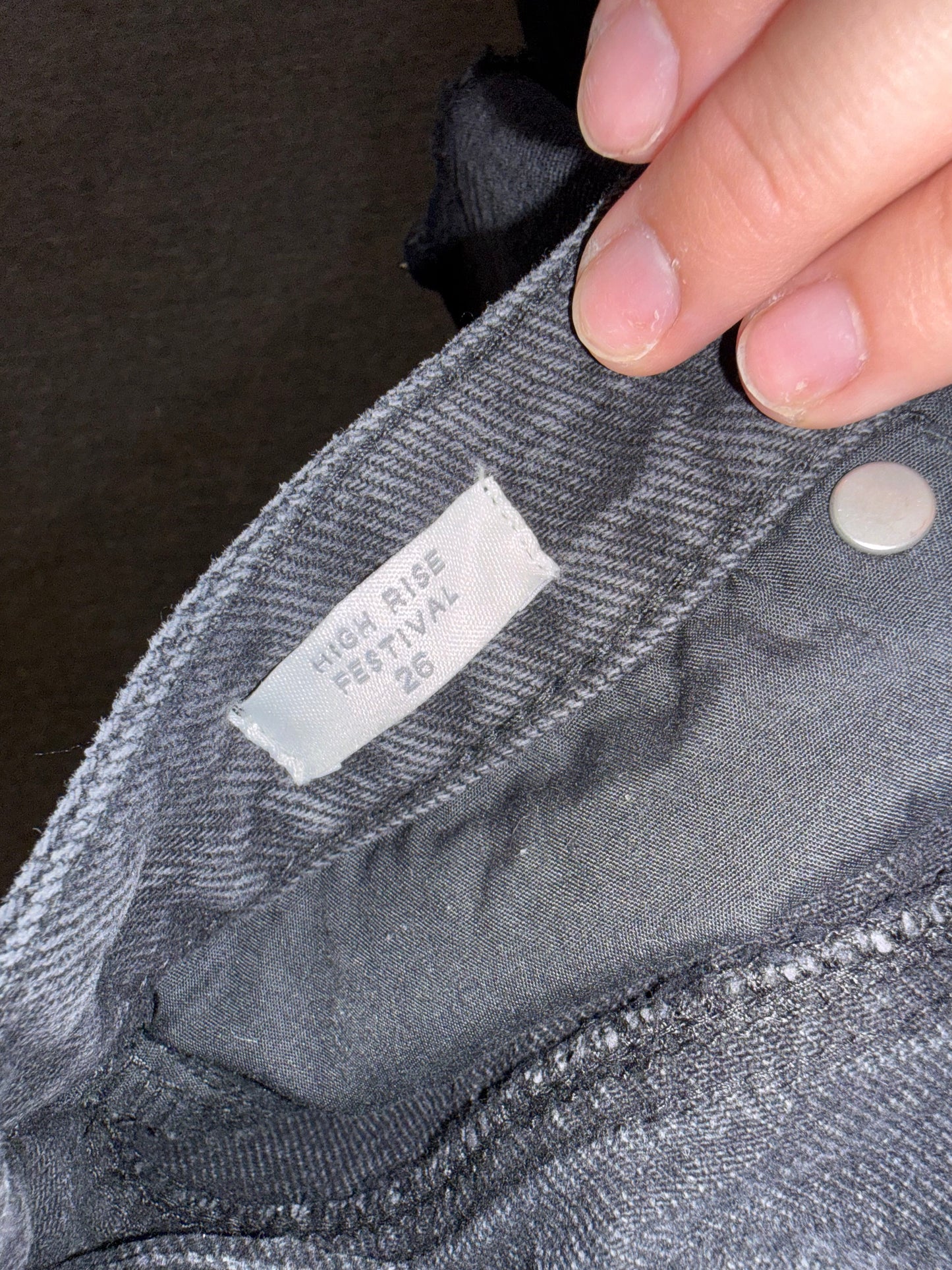 PacSun (26) Black Distressed Denim High Rise Festival Jean Shorts