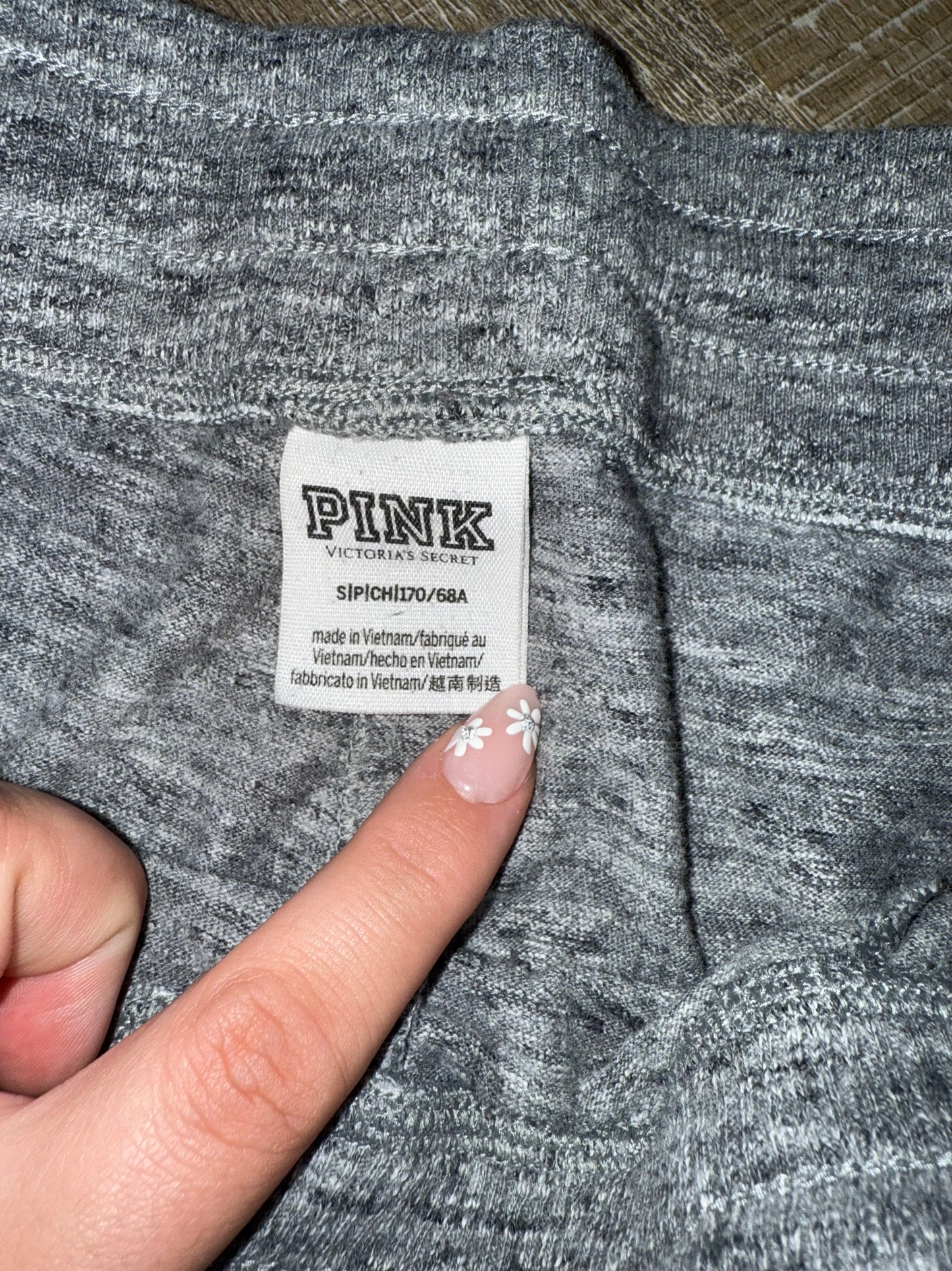 PINK Victoria's Secret (Small) Grey//Pink Lightweight Jogger Sweatpants