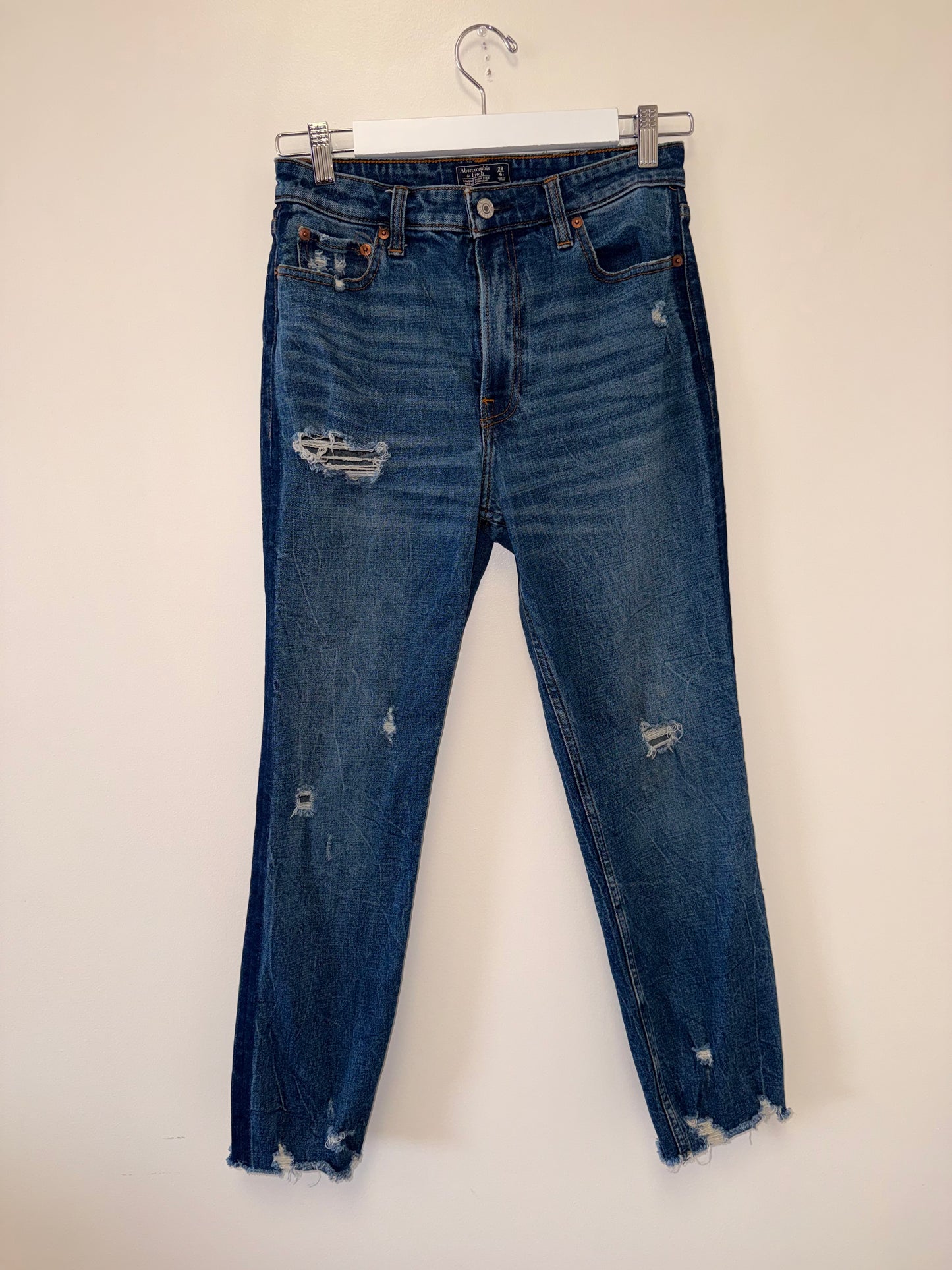 Abercrombie & Fitch (6) Distressed Simone High Rise Ankle Straight Jeans