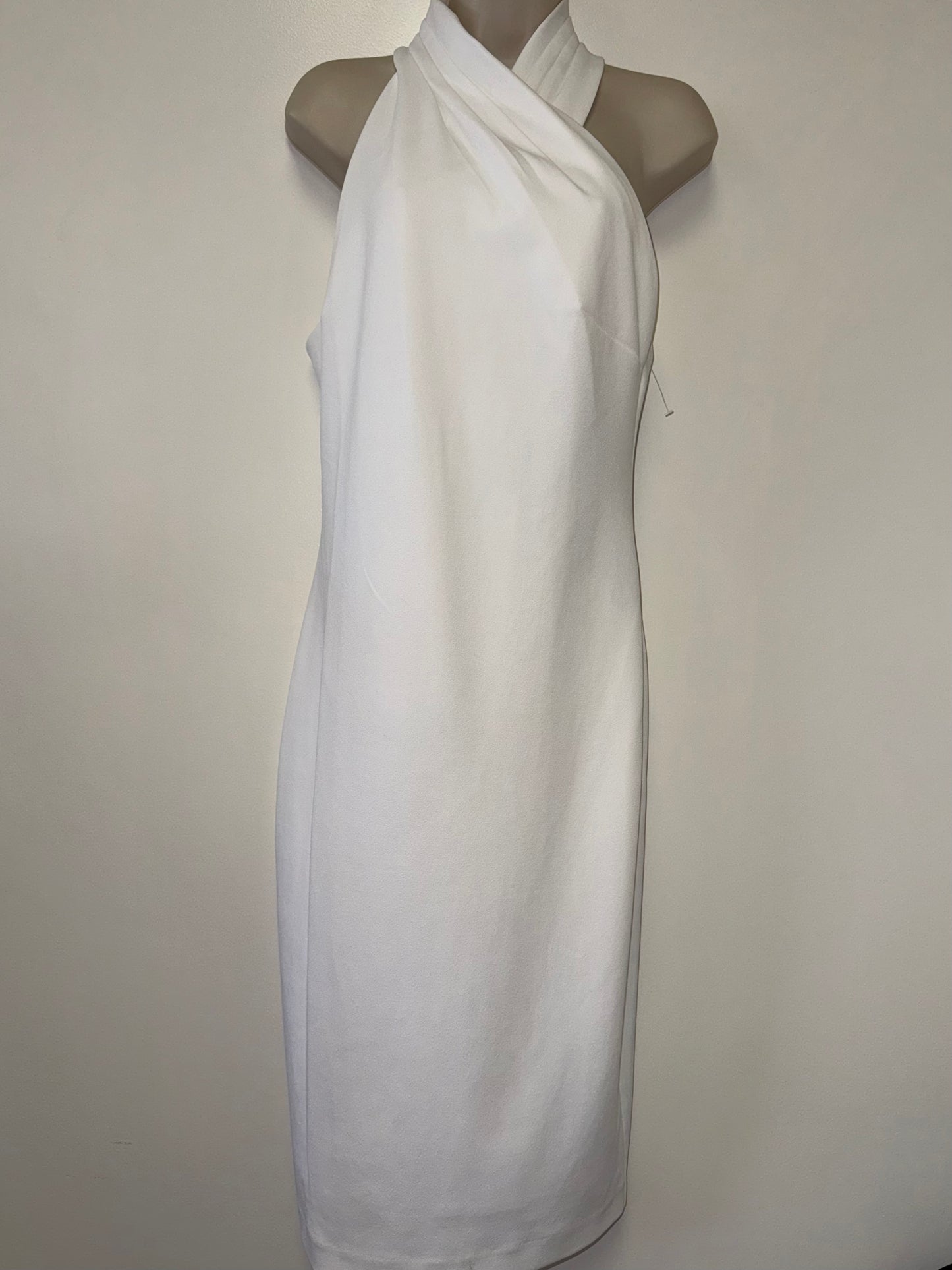 RACHEL Rachel Roy (Medium) White Wrapped Sheath Formal Maxi Dress