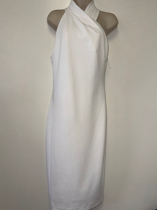 RACHEL Rachel Roy (Medium) White Wrapped Sheath Formal Maxi Dress