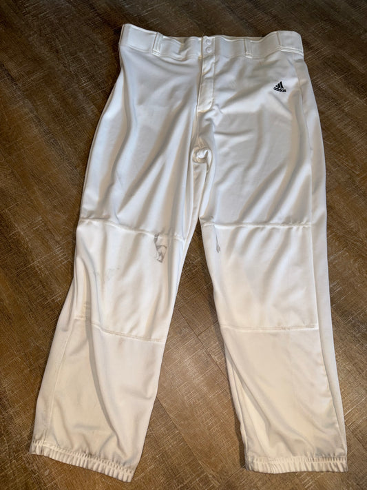 adidas (XL) White Traditional Baseball Pants