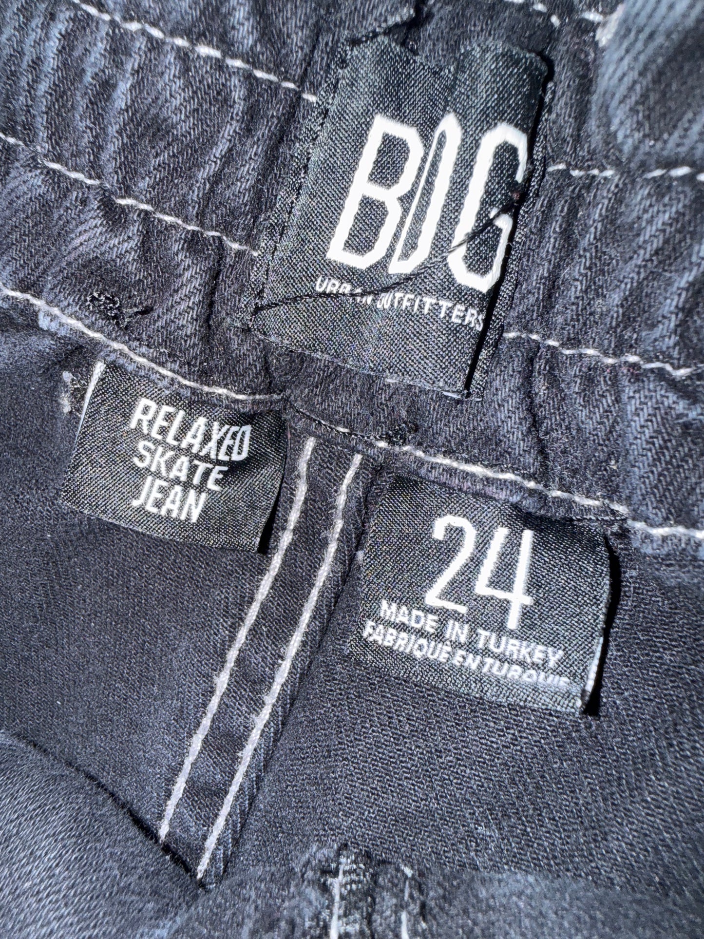 BDG (24) Black Denim Cargo Relaxed Skate Jeans