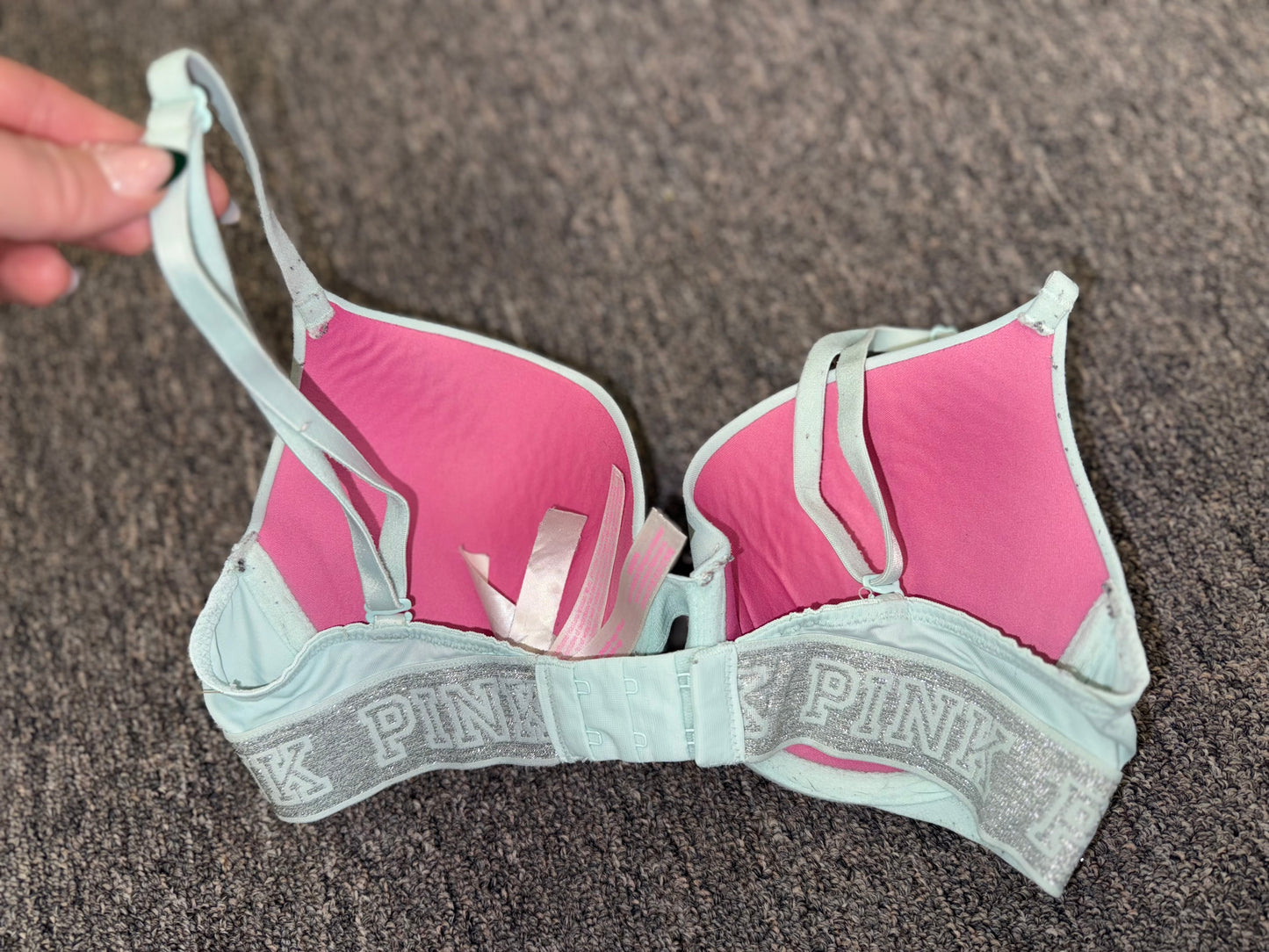 PINK Victoria's Secret (32D) Blue Wear Everywhere Push Up Bra