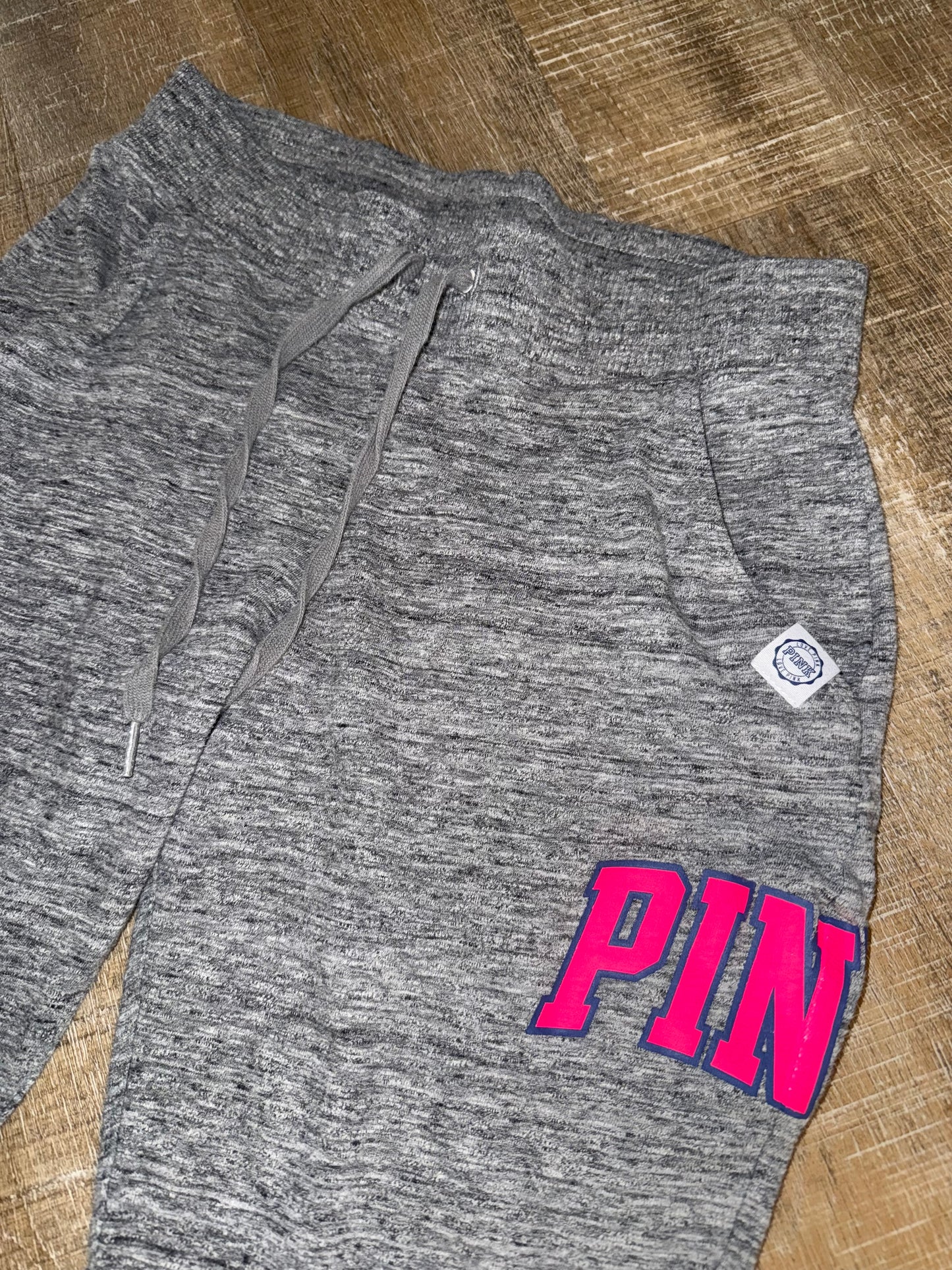 PINK Victoria's Secret (Small) Grey//Pink Lightweight Jogger Sweatpants
