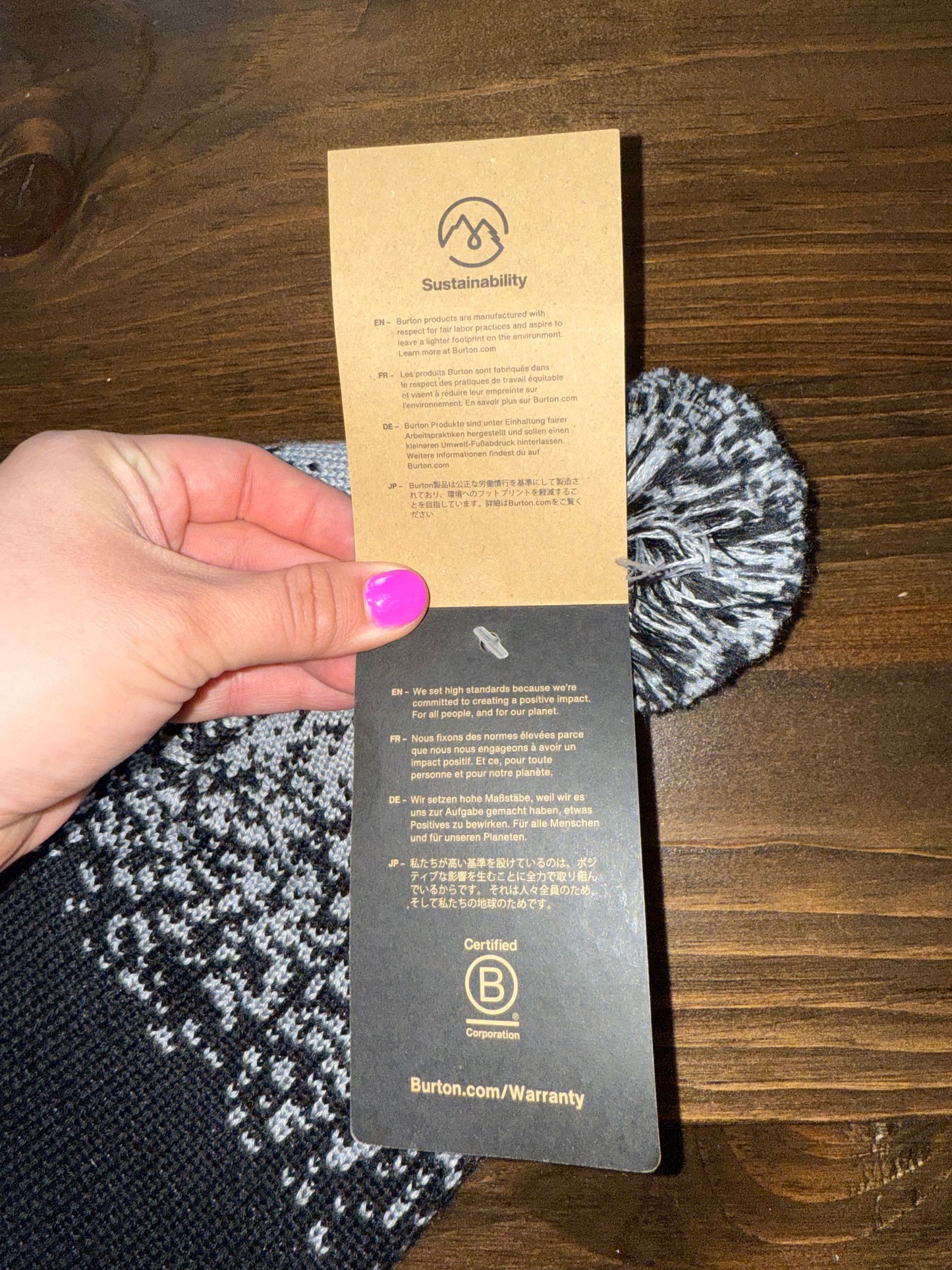 NWT Burton (OS) Brand New Black/Grey Knit Winter Beanie