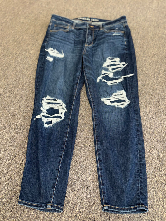 American Eagle (14 Short) Distressed Denim Hi-Rise Jegging Jeans w Stretch