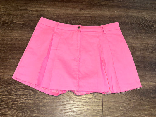 (Large) Brand New Hot Pink Lightweight Denim Like Skort