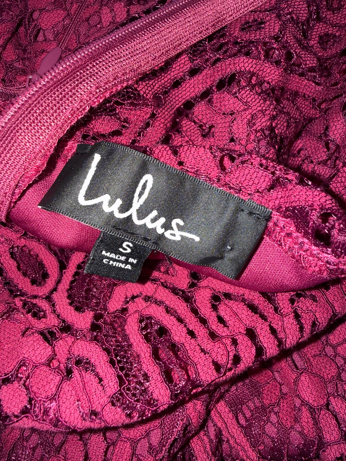 NWT Lulus (Small) Brand New Burgundy Lace Elegant Cocktail Dress