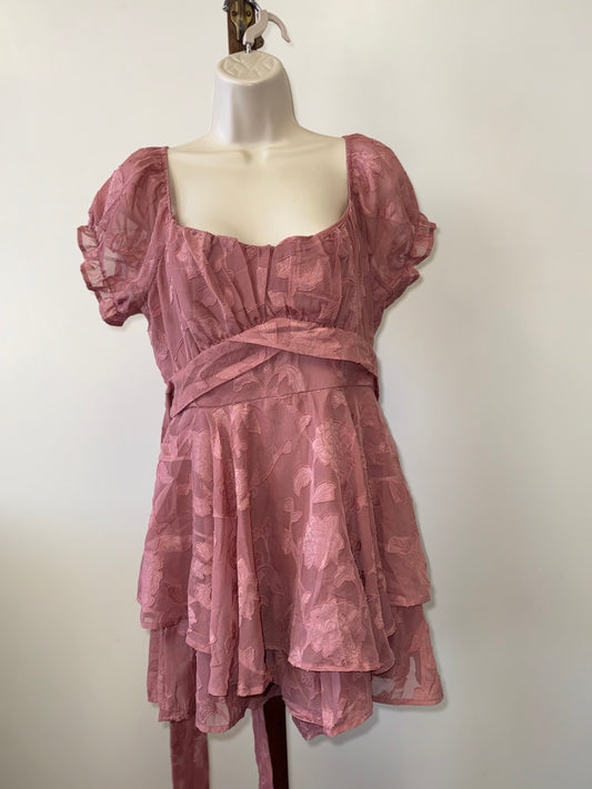 Thirty Thirty (Large) Blush Pink Romper with Tied Back