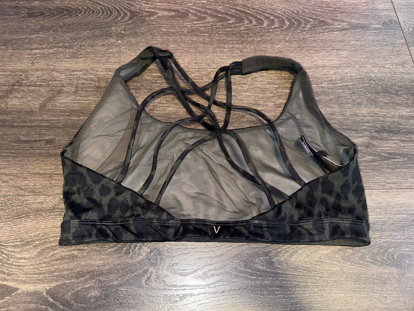 Victoria's Secret (Large) Black/Green Cheetah Print Incredibly Strappy Bralette