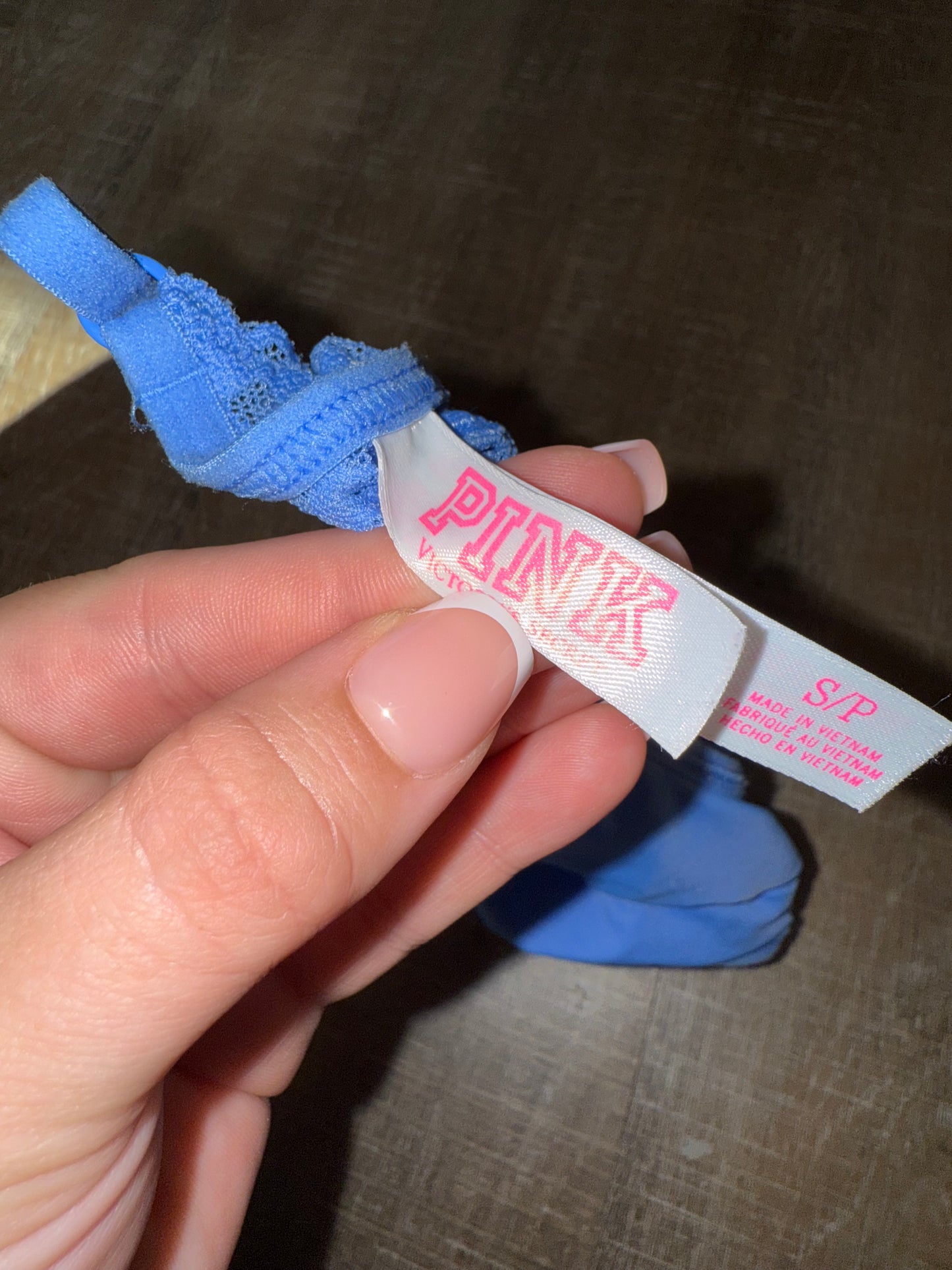 PINK Victoria's Secret (Small) Blue Lace Bralette