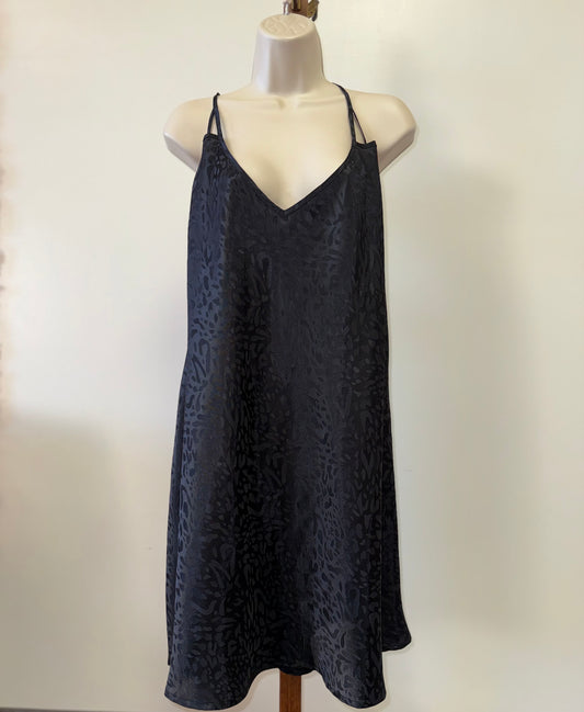 Morgan Taylor (3X) Vintage Black Cheetah Print Chemise Slip Dress