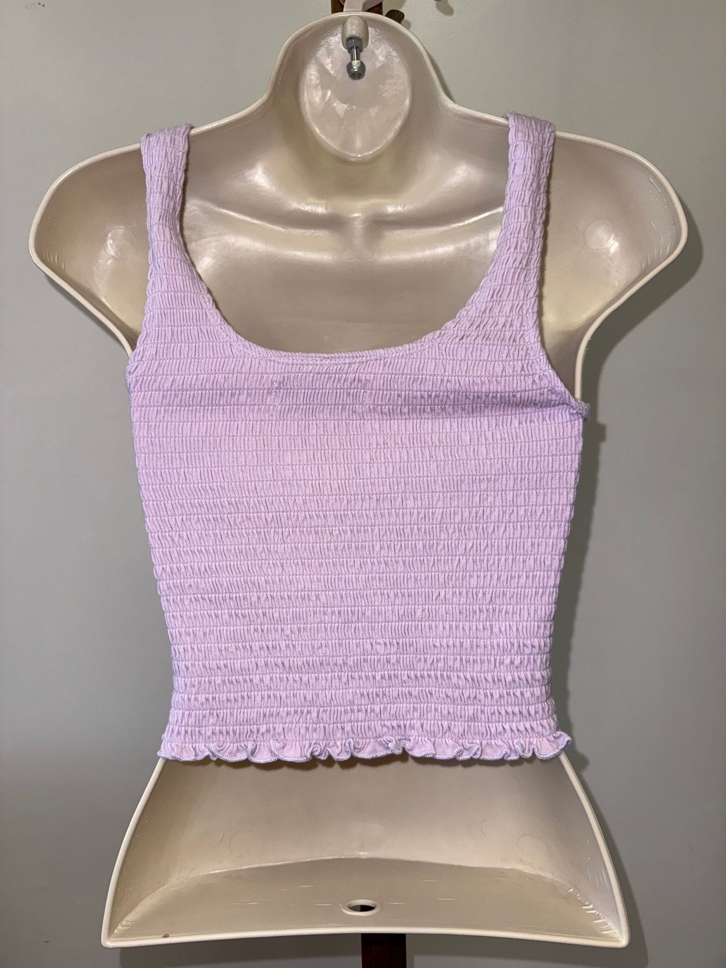 Hollister (XS) Purple Scrunched Cropped Tank Top