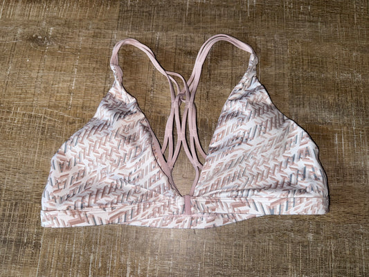 Victoria's Sport (Large) Pink/Grey/White Pattern Bra with Front Latch
