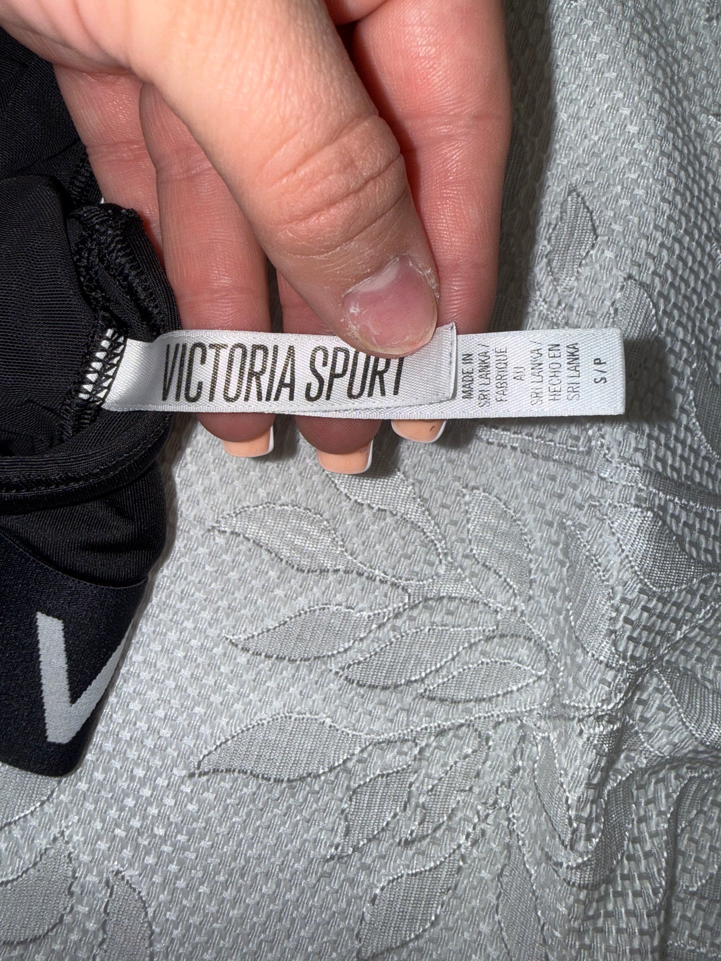 Victoria's Sport (Small) Black Sports Bra with White VSX Logo Band