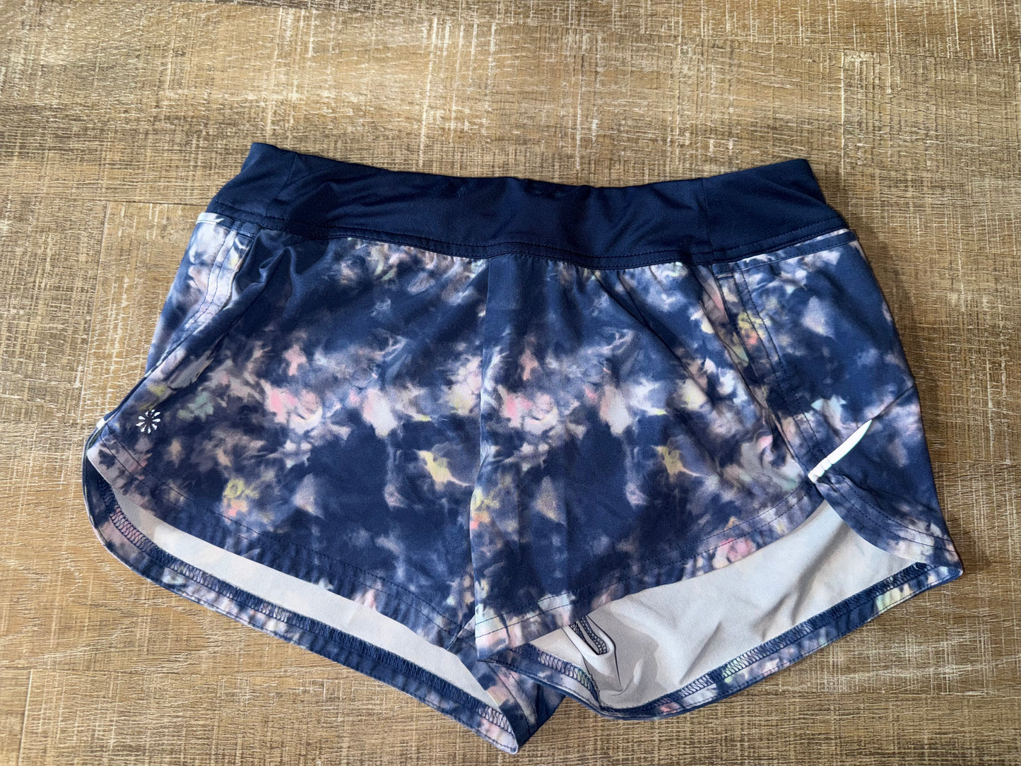 Athleta Girl (XL) Blue/Pink Tie Dye Sporty Shorts with Zipped Pocket