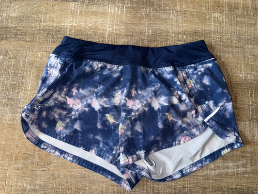 Athleta Girl (XL) Blue/Pink Tie Dye Sporty Shorts with Zipped Pocket