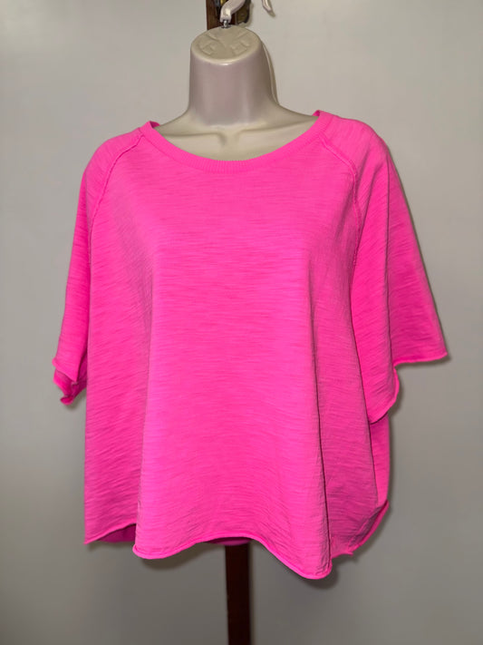 NWT PINK Victoria's Secret (XXL) Brand New Hot Pink Cropped T-Shirt