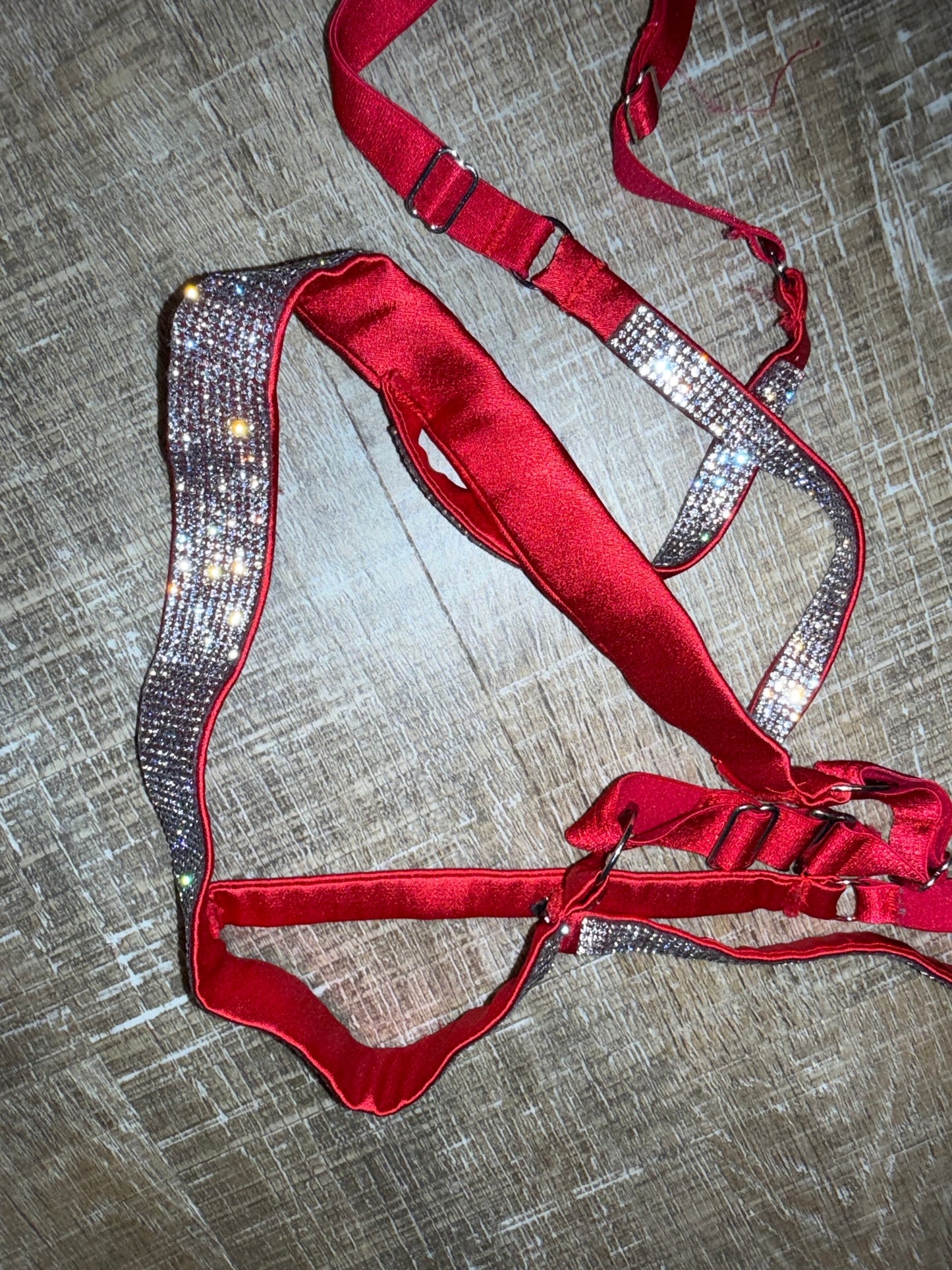 Victoria's Secret Red/Silver Bling Garter Belt