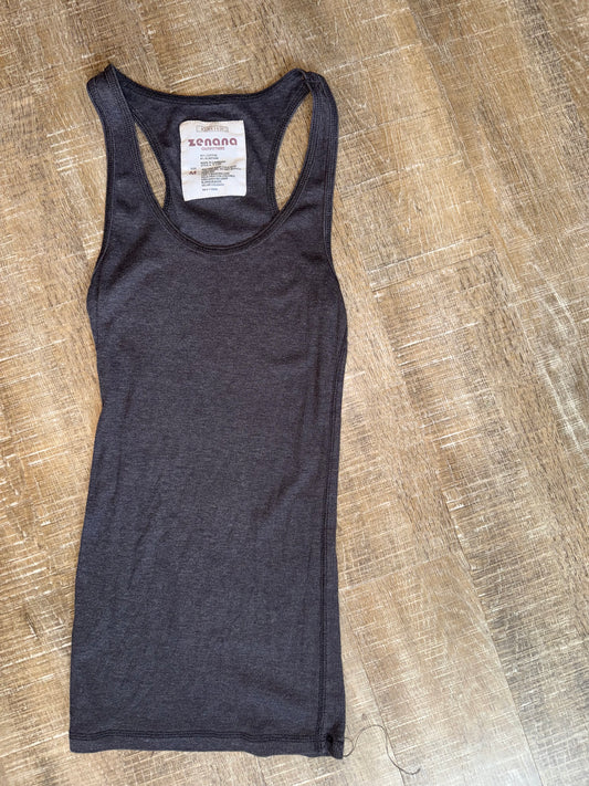 Zenana Outfitters (Medium) Dark Grey Ribbed Tank Top