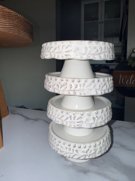 Bianca (4 Piece) Ceramic Leaf Tiers for Dessert Table