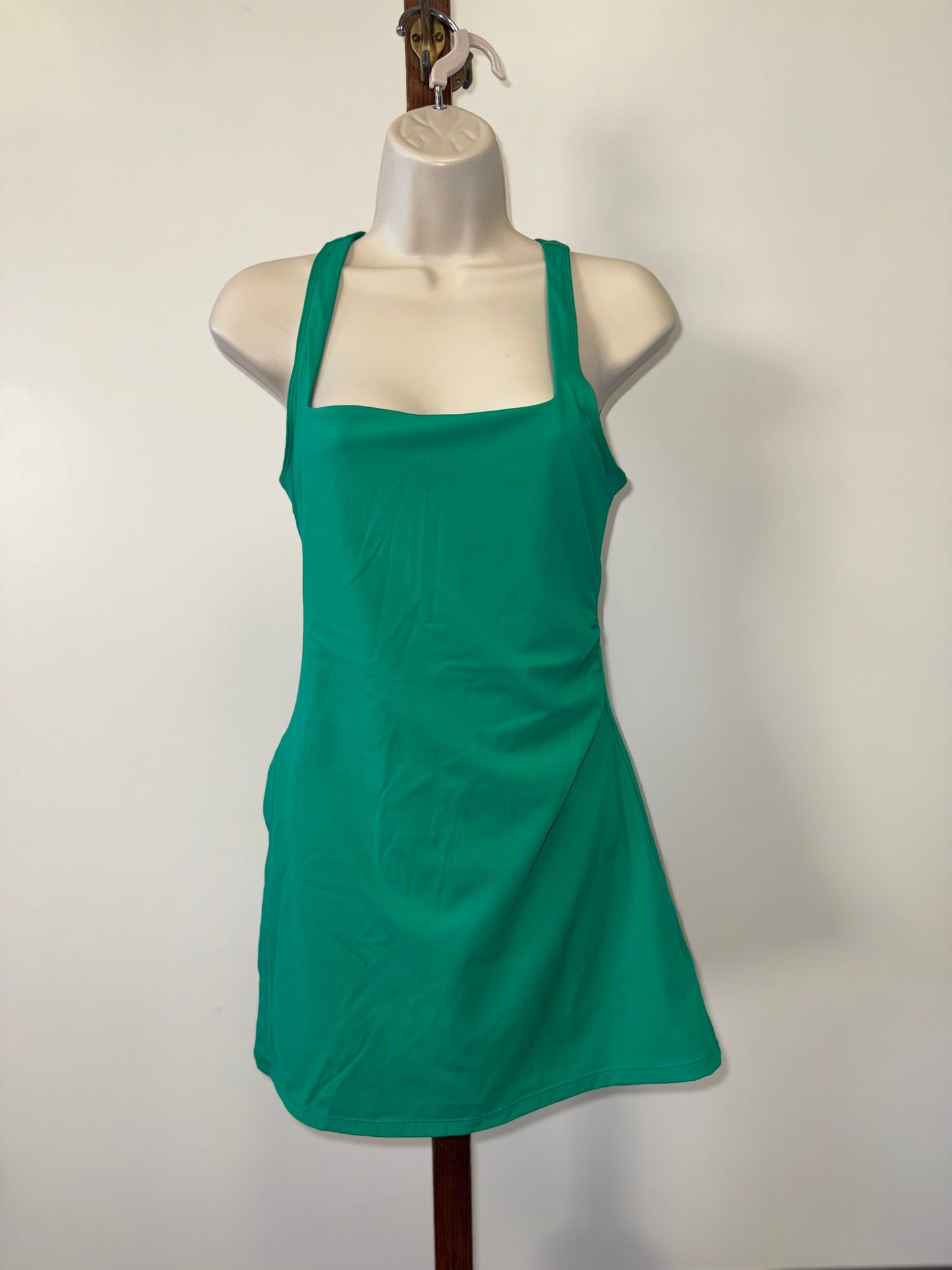 (Small) Green Sporty Smooth Soft Dress with Built in Spandex