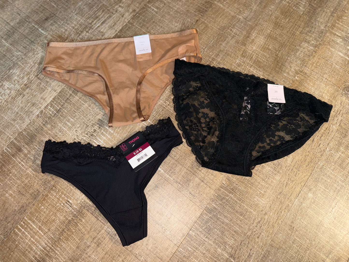 NWT auden & No Boundaries (Small) Black & Tan Brand New Set of Undies