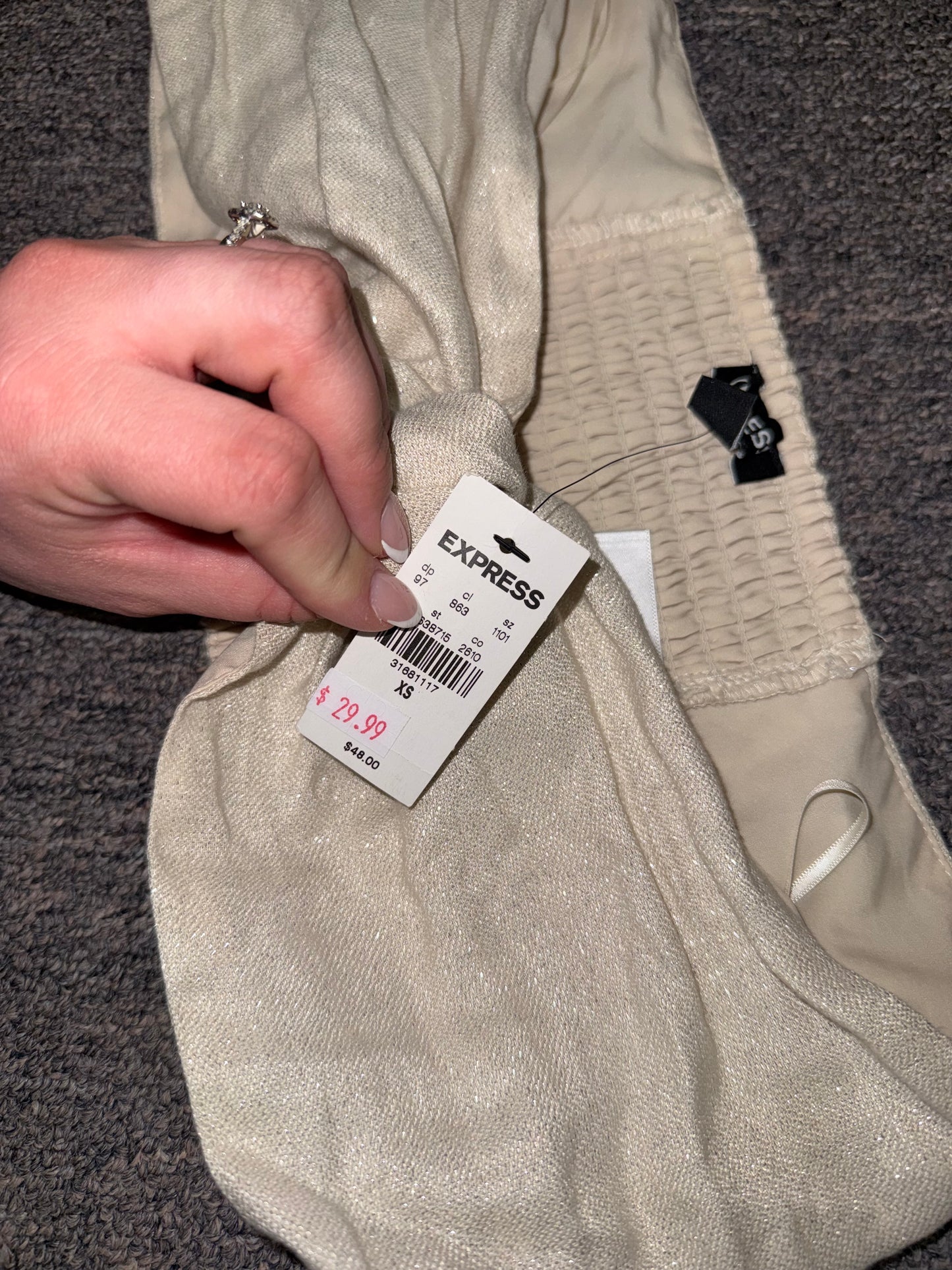 NWT Express (Small) Brand New Metallic Linen Bandeau