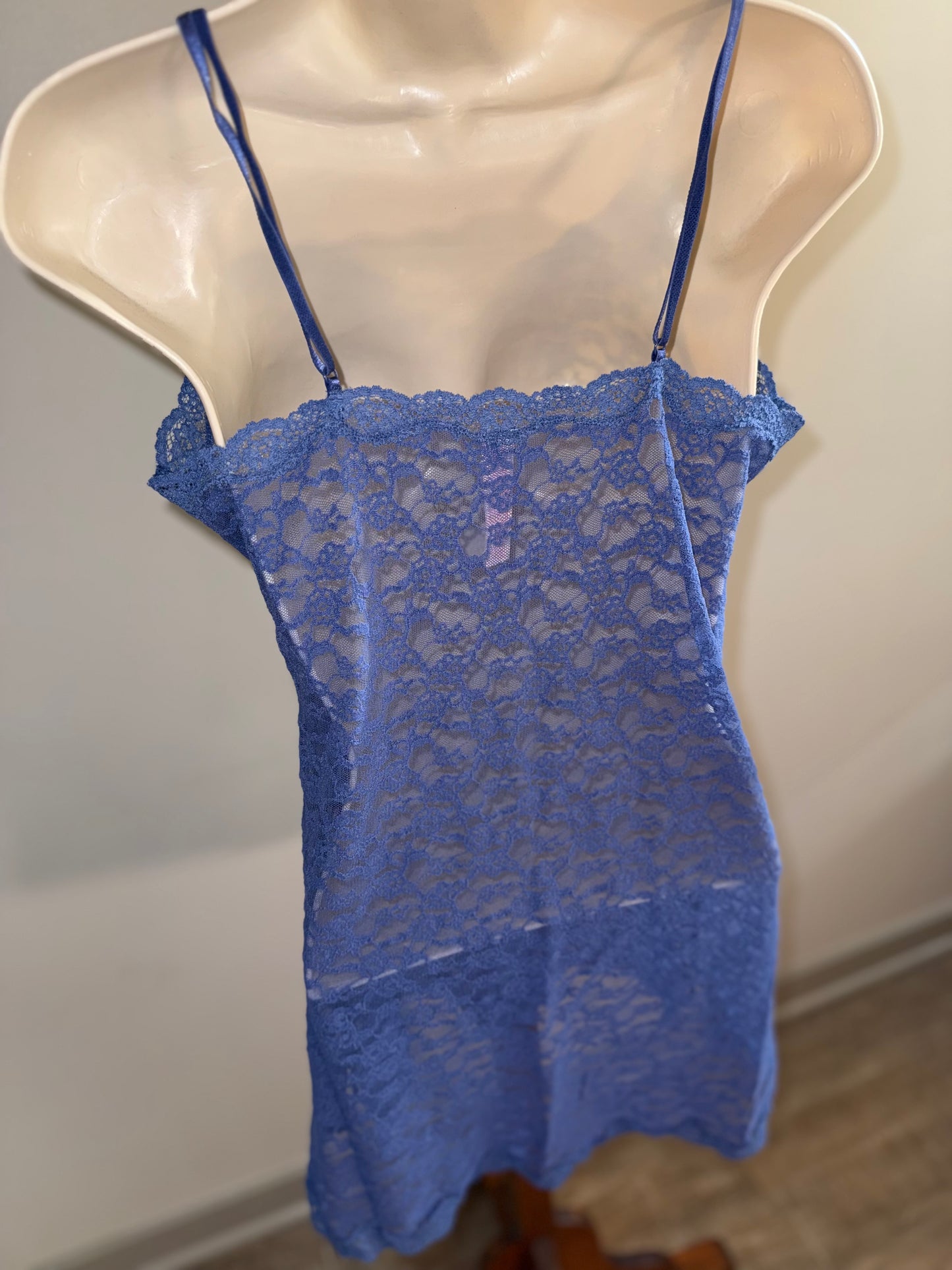 Victoria's Secret (Large) Blue Lace Chemise Slip