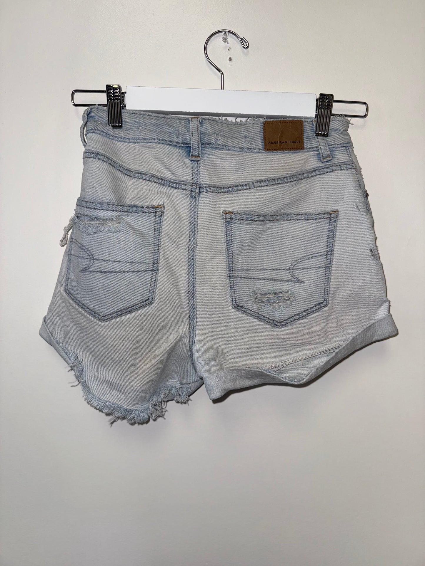 American Eagle (2) Distressed Denim Mom Jean Shorts