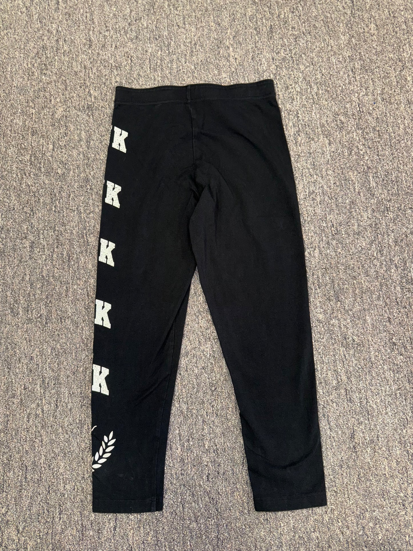 PINK Victoria's Secret (Medium) Black Cropped Leggings with Rhinestone Leg