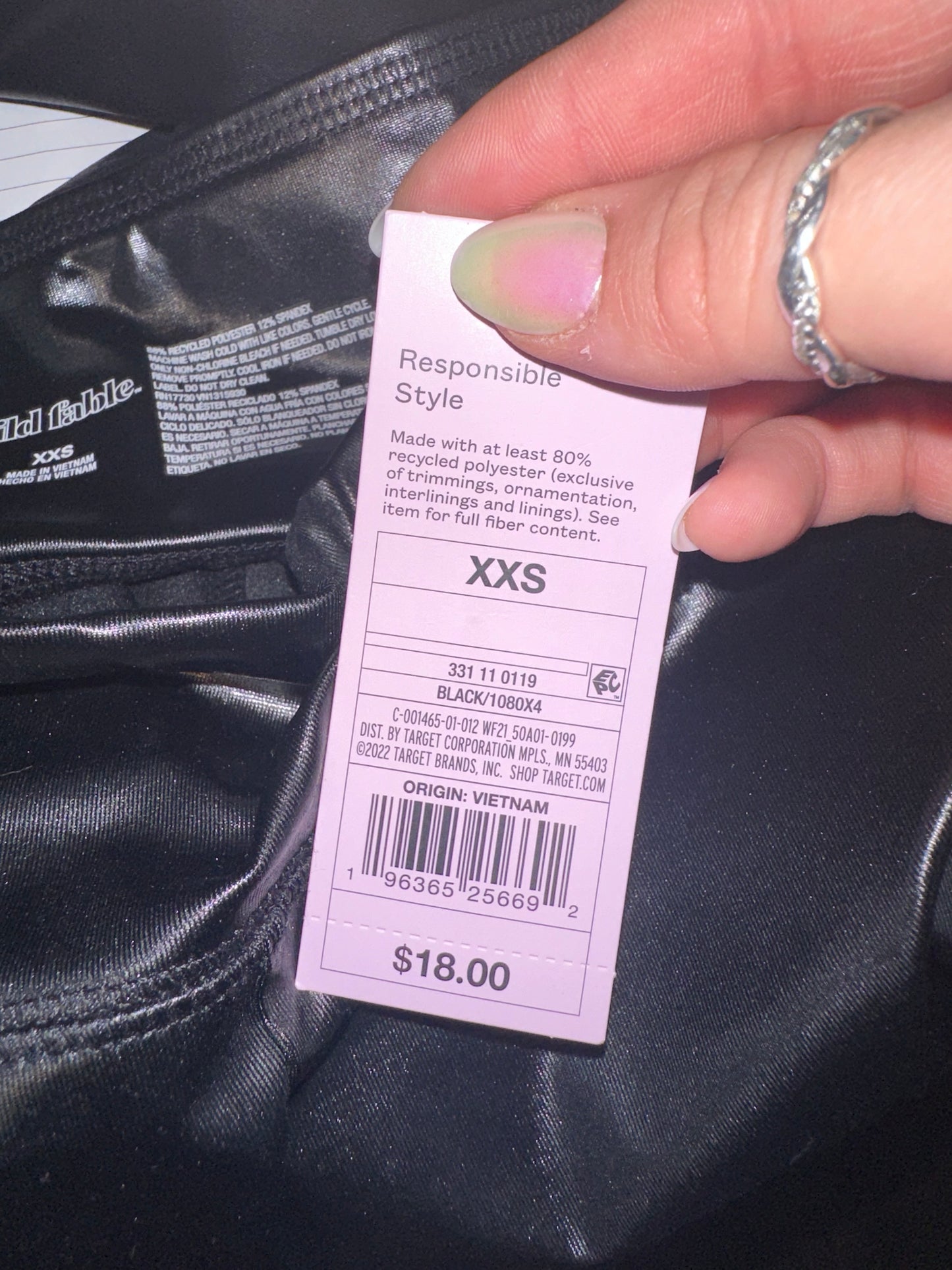 NWT Wild Fable (XXS) Brand New Faux Leather Black Leggings