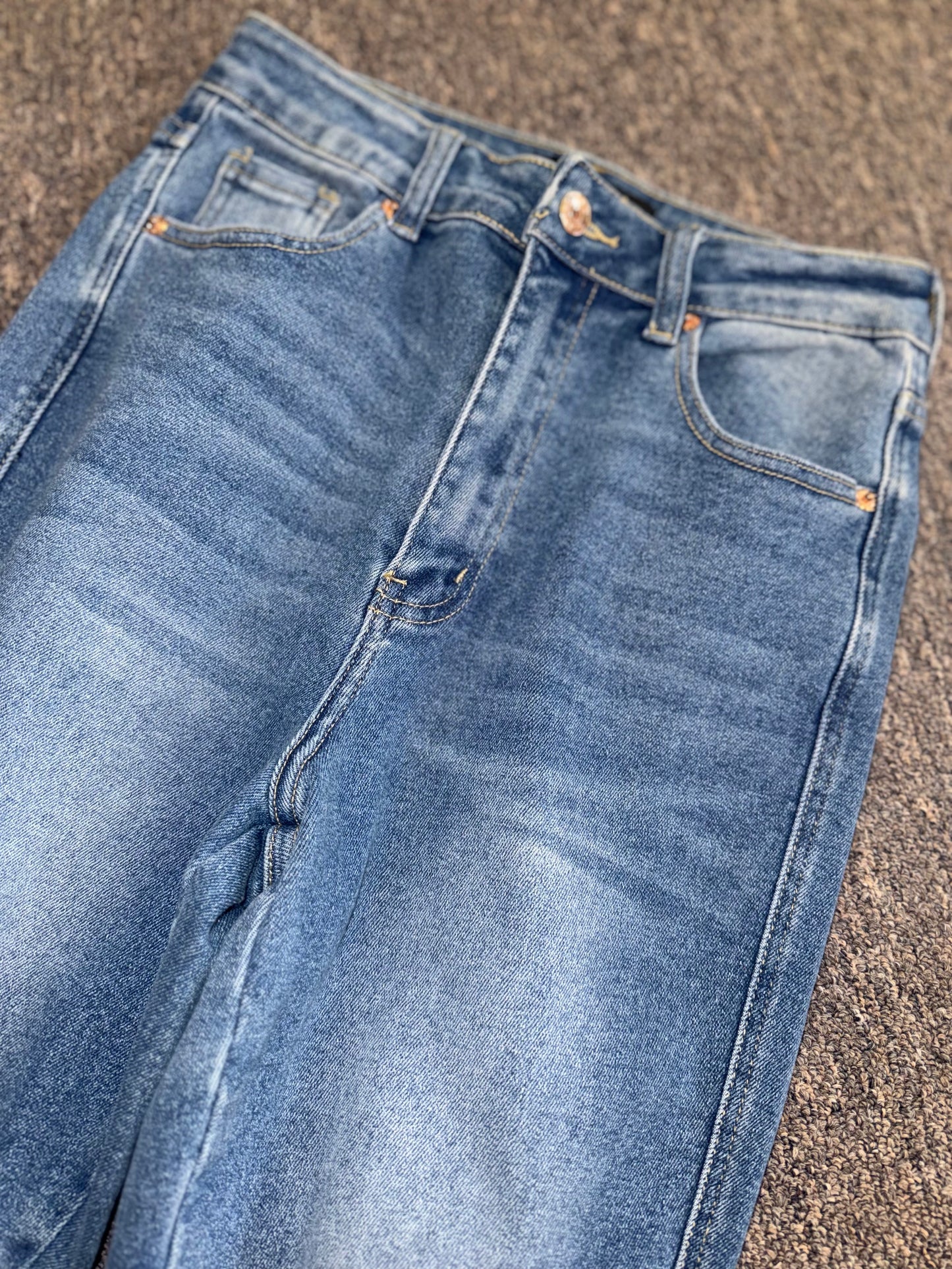 Akira (11) Distressed High Rise Denim Jeans with Jeweled Bottoms