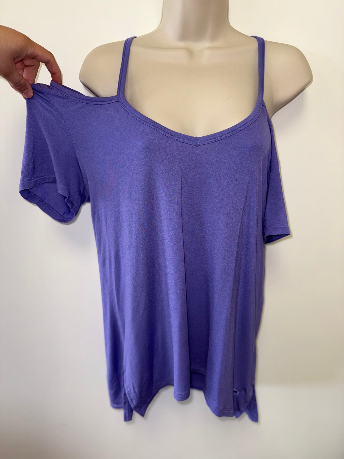 PINK Victoria's Secret (Small) Purple Super Soft Cold Shoulder Blouse