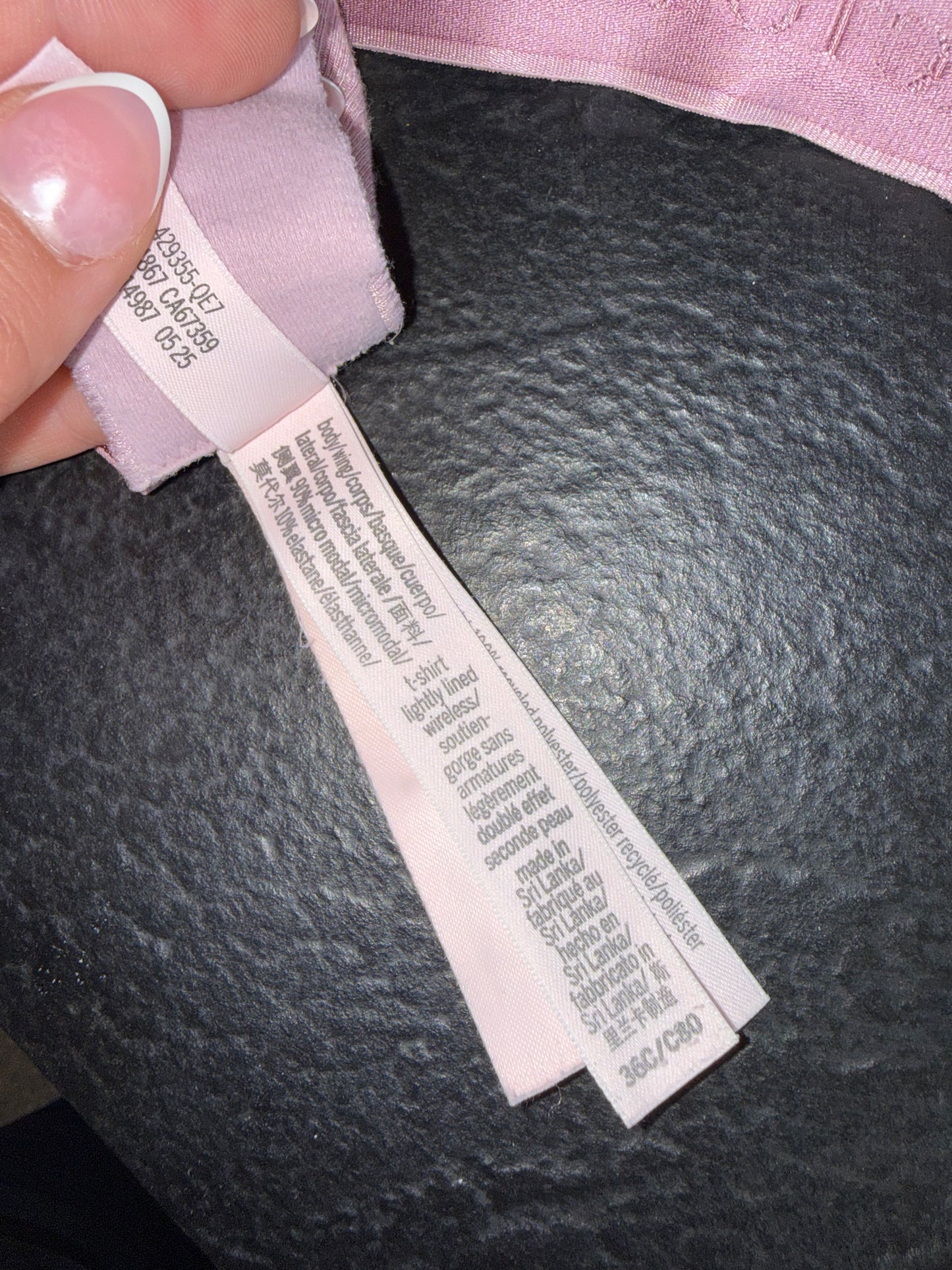 Victoria's Secret (36C) Pink T-Shirt Lightly Lined Wireless Bra