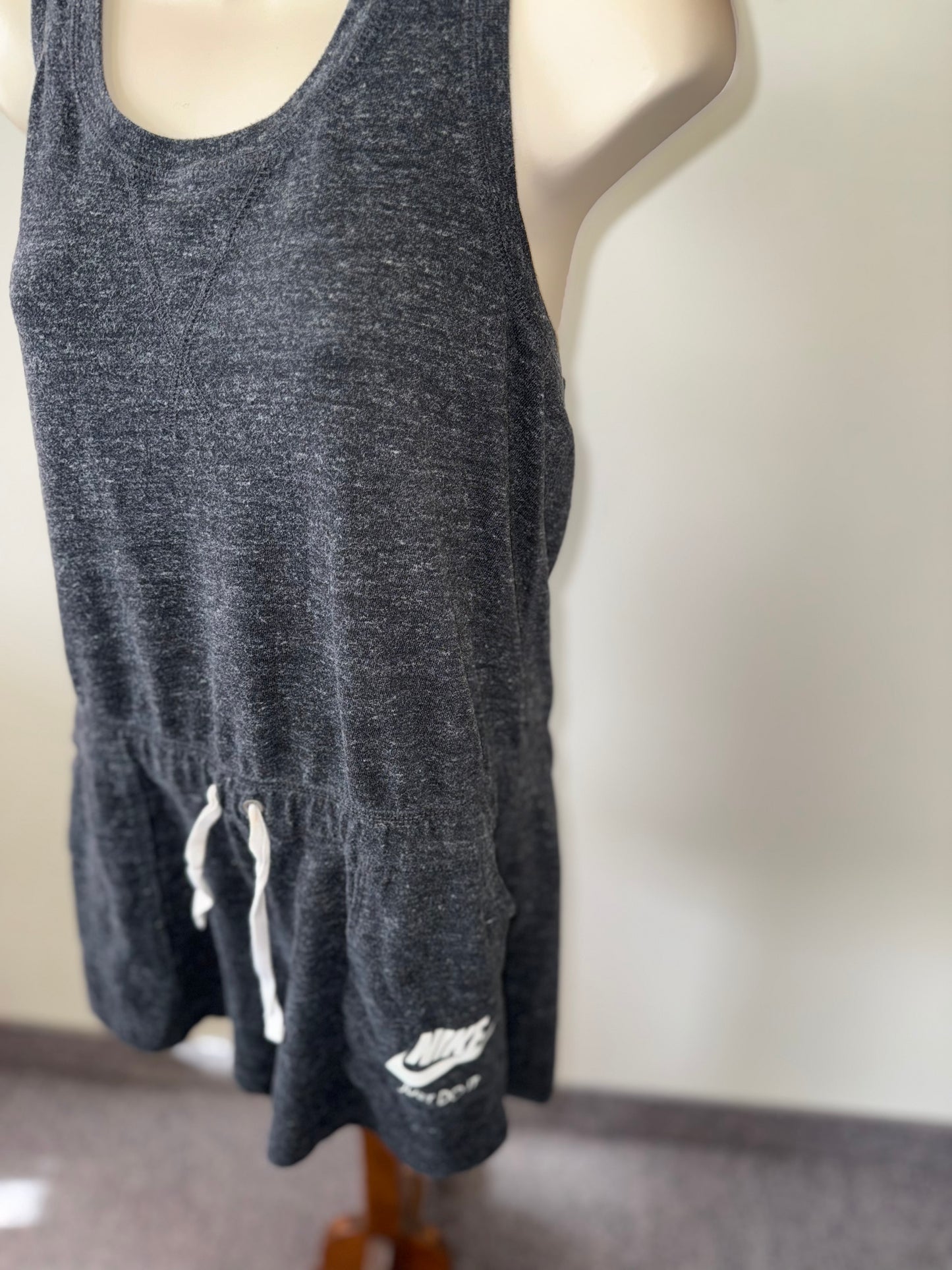 Nike (Medium) Dark Grey Romper with Pockets and Buttoned Shoulder