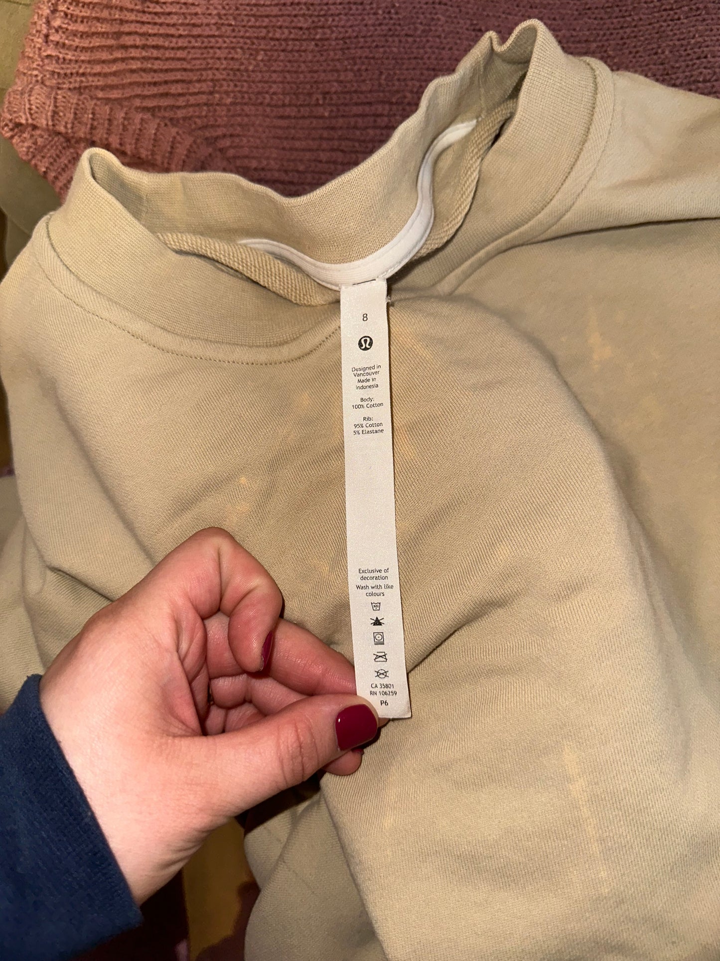 Lululemon (8) Tan Crewneck Sweatshirt