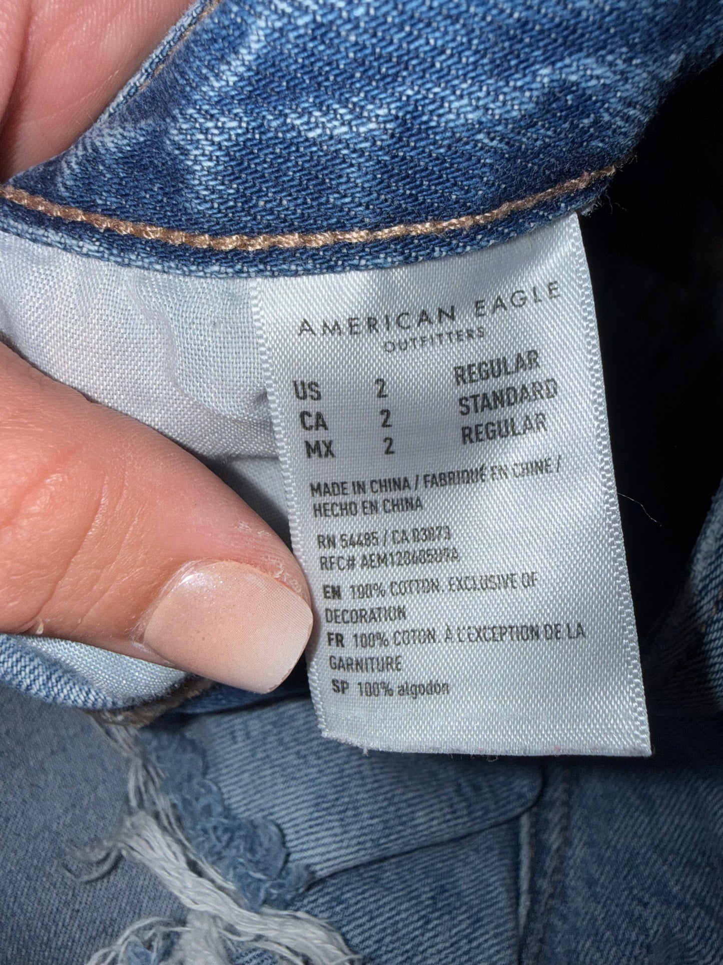 American Eagle (2) Distressed Denim Highest Rise Mom Jeans