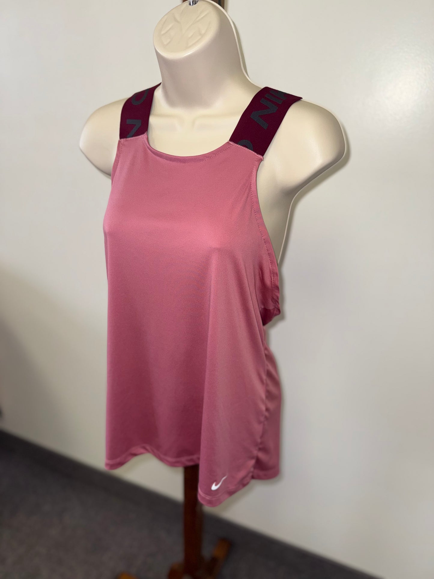 Nike Pro (Medium) Pink Dri Fit Tank Top with Thick Criss Cross Straps