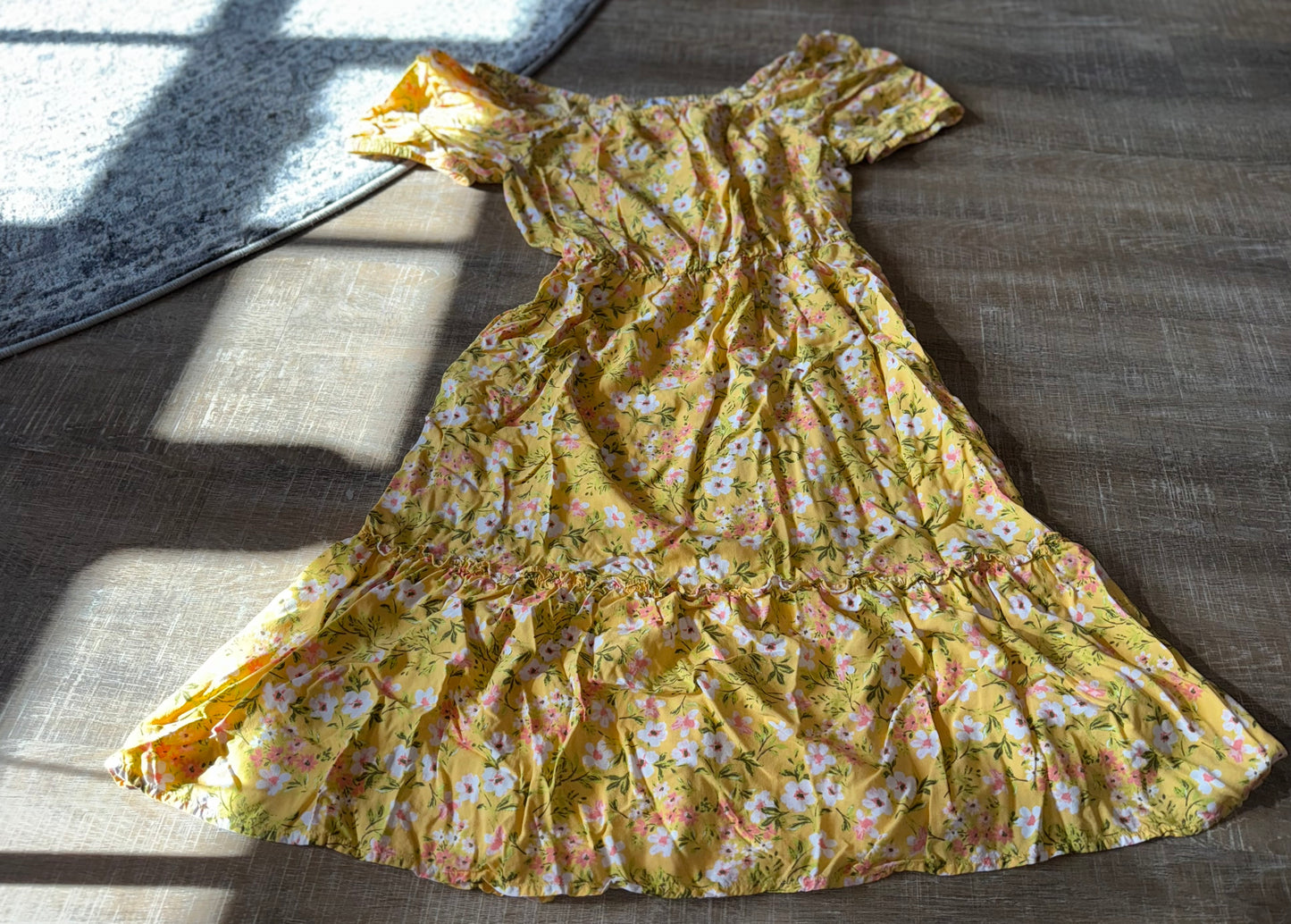 The Children's Place (Medium) Yellow Floral Off-The-Shoulder Maxi Dress