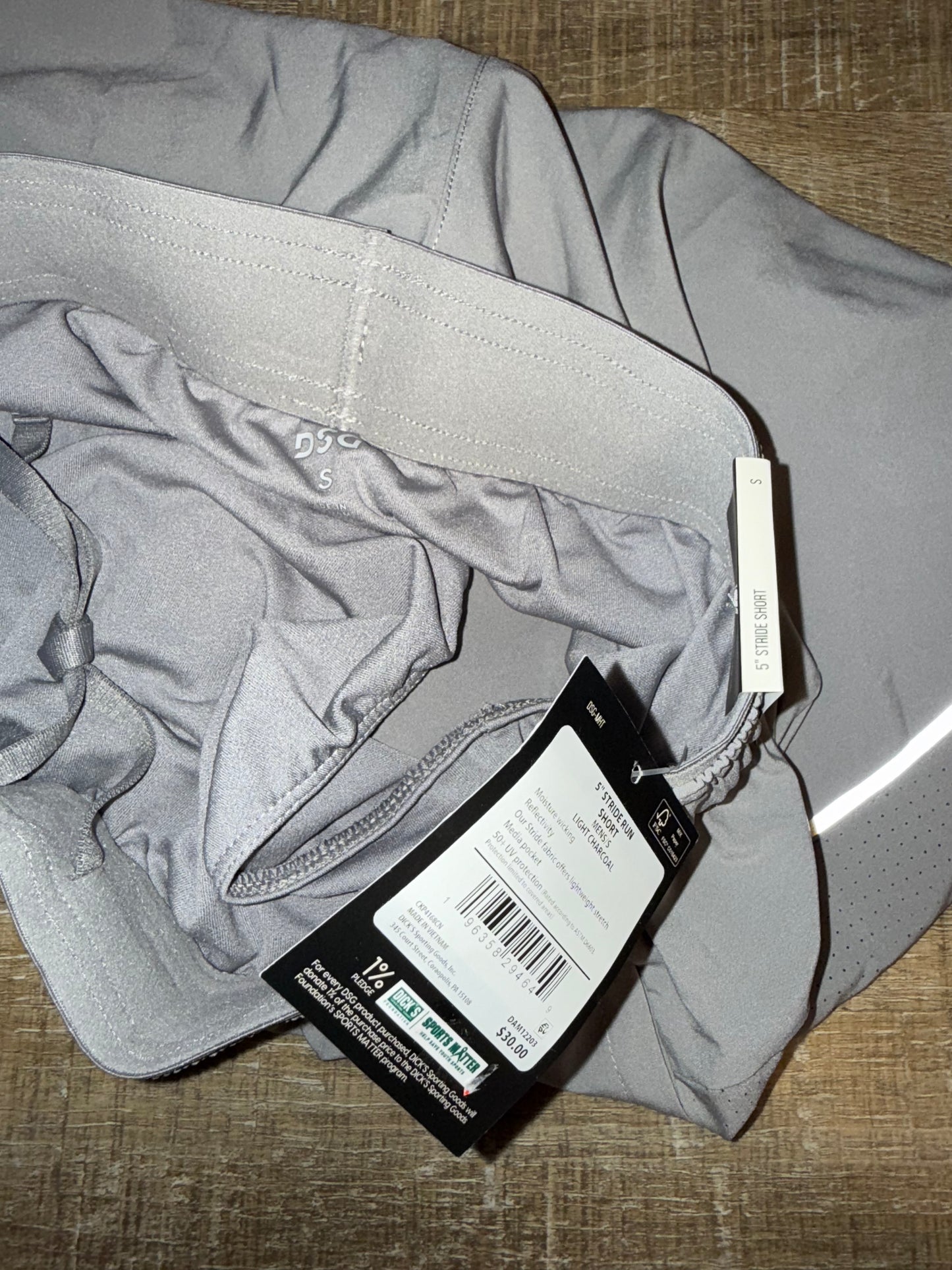 NWT DSG (Small) Brand Grey Blue 5" Inseam Athletic Fit Shorts