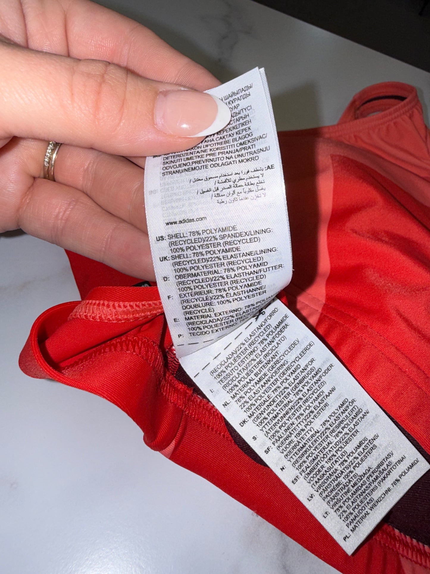 Adidas (Medium) Red/Orange Sports Bra